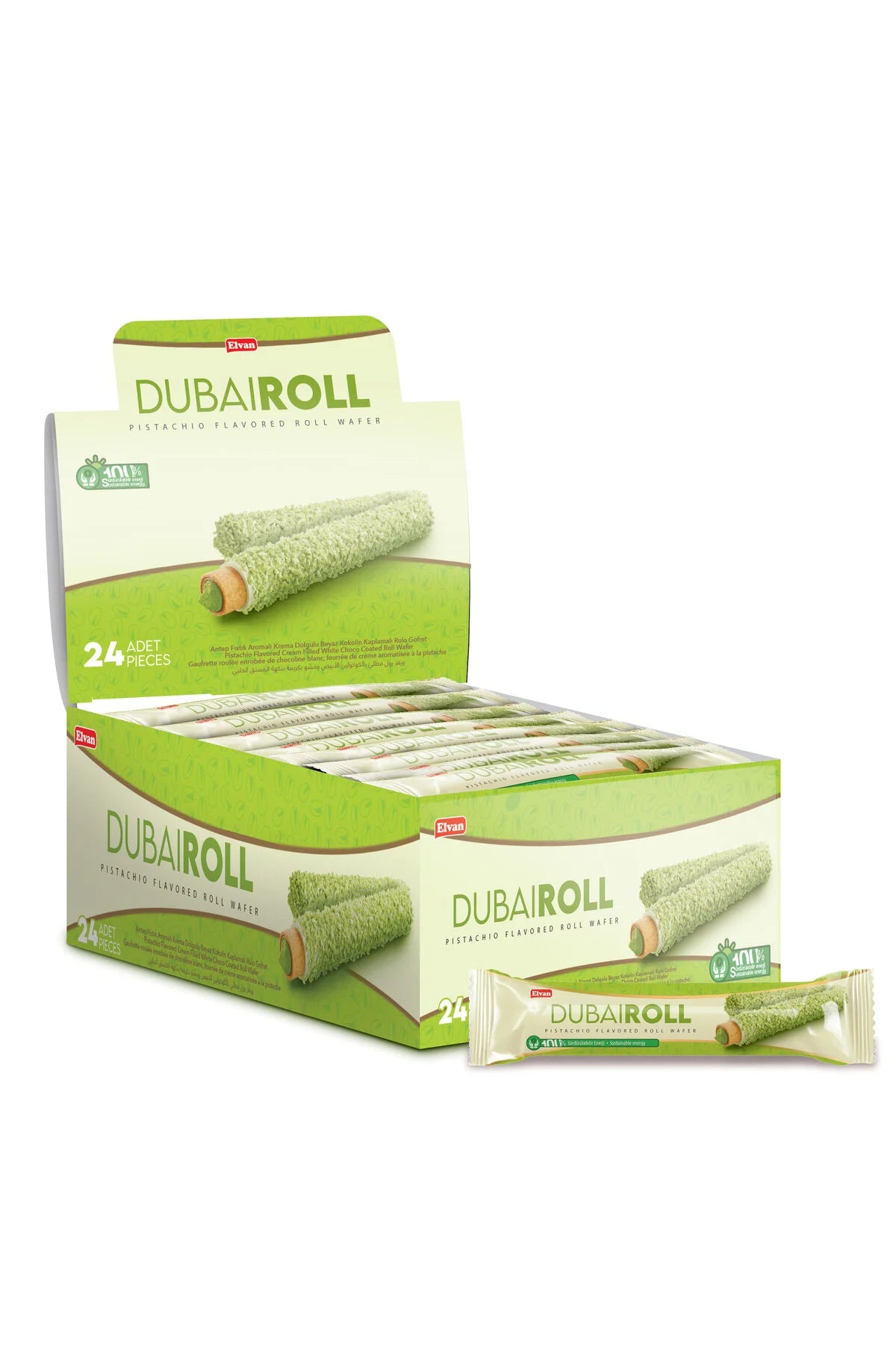Dubai Roll wafer packaging on a white background