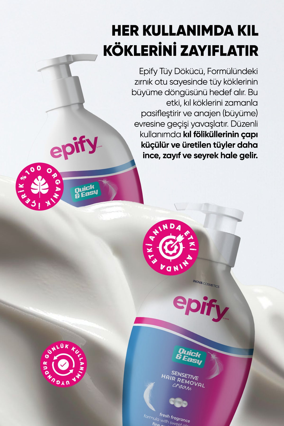 EPIFY Epify Hair Removal Cream is a practical solution for removing unwanted hair quickly and comfortably.