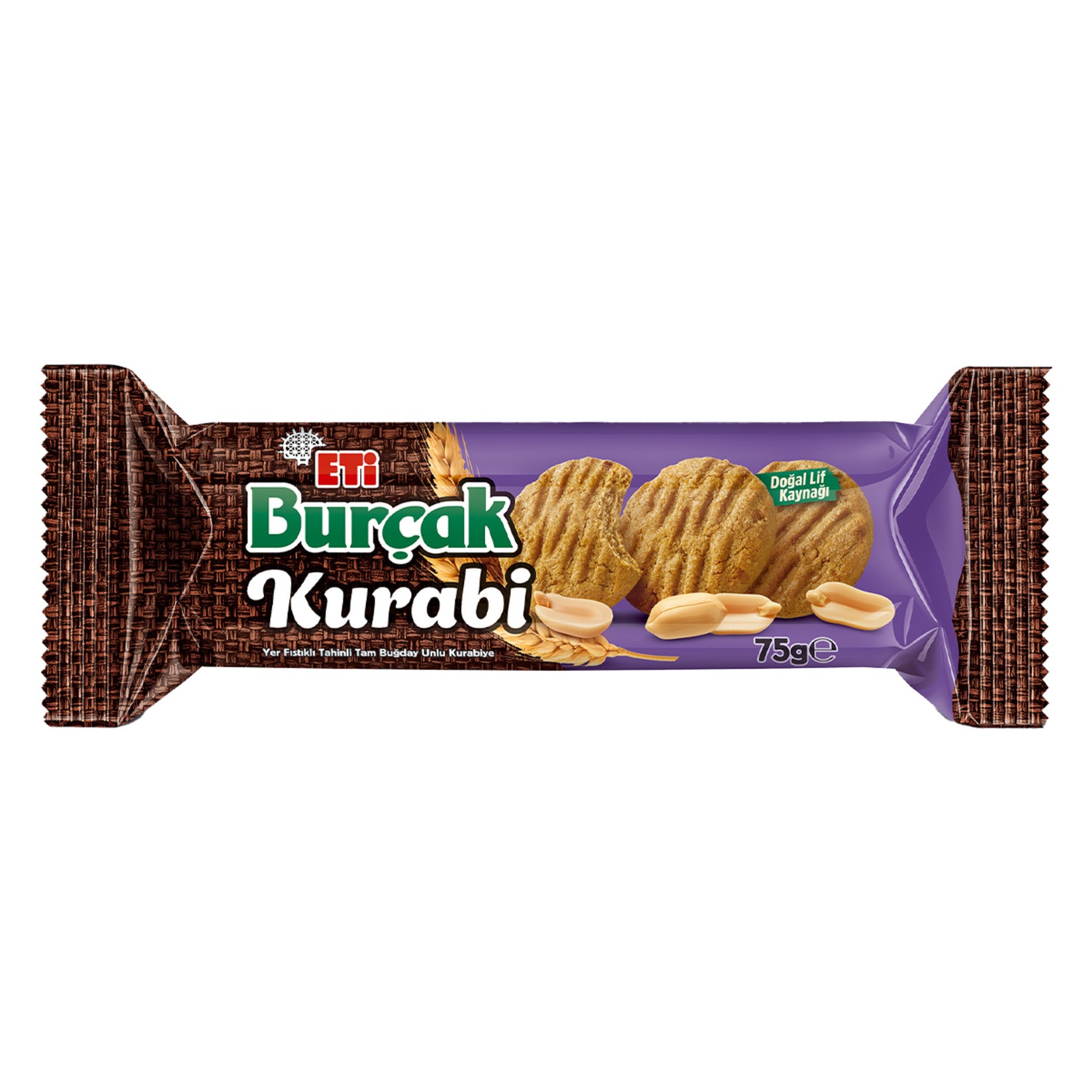 Eti Burcak Kurabi Peanut Tahini Cookie brings together the rich, nutty flavor of tahini with the crunch of peanuts and wholesome oats.