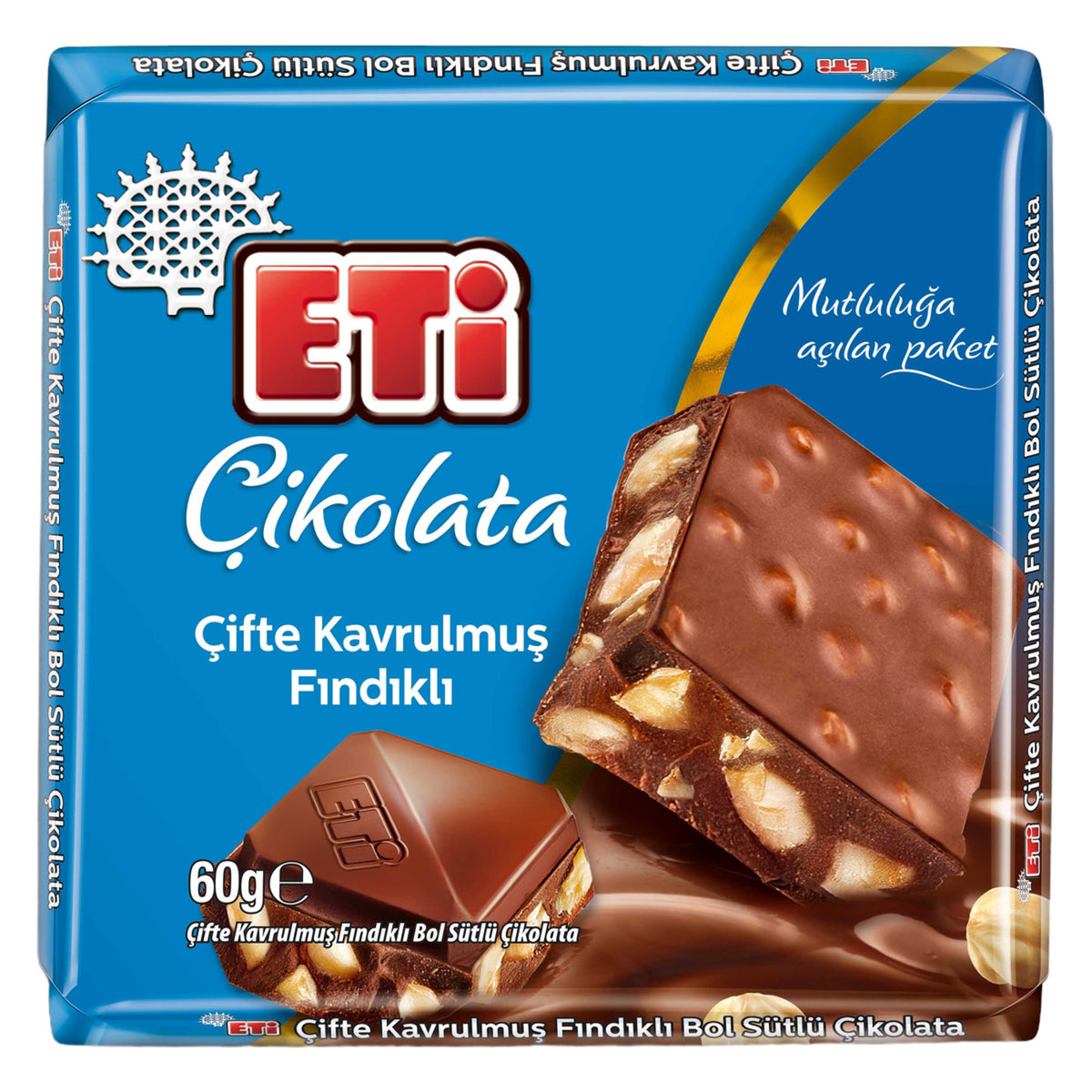 Enjoy the rich, creamy taste of Eti Cikolata Bol Sutlu Findikli—a smooth milk chocolate bar blended with crunchy nuts for a satisfying bite.