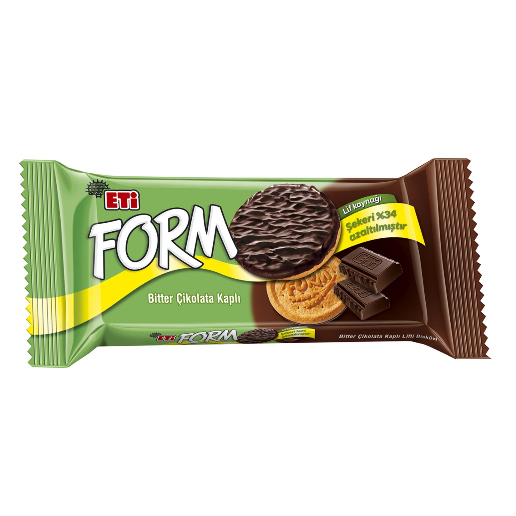 Eti Form Fiber Biscuit with Dark Chocolate front packaging