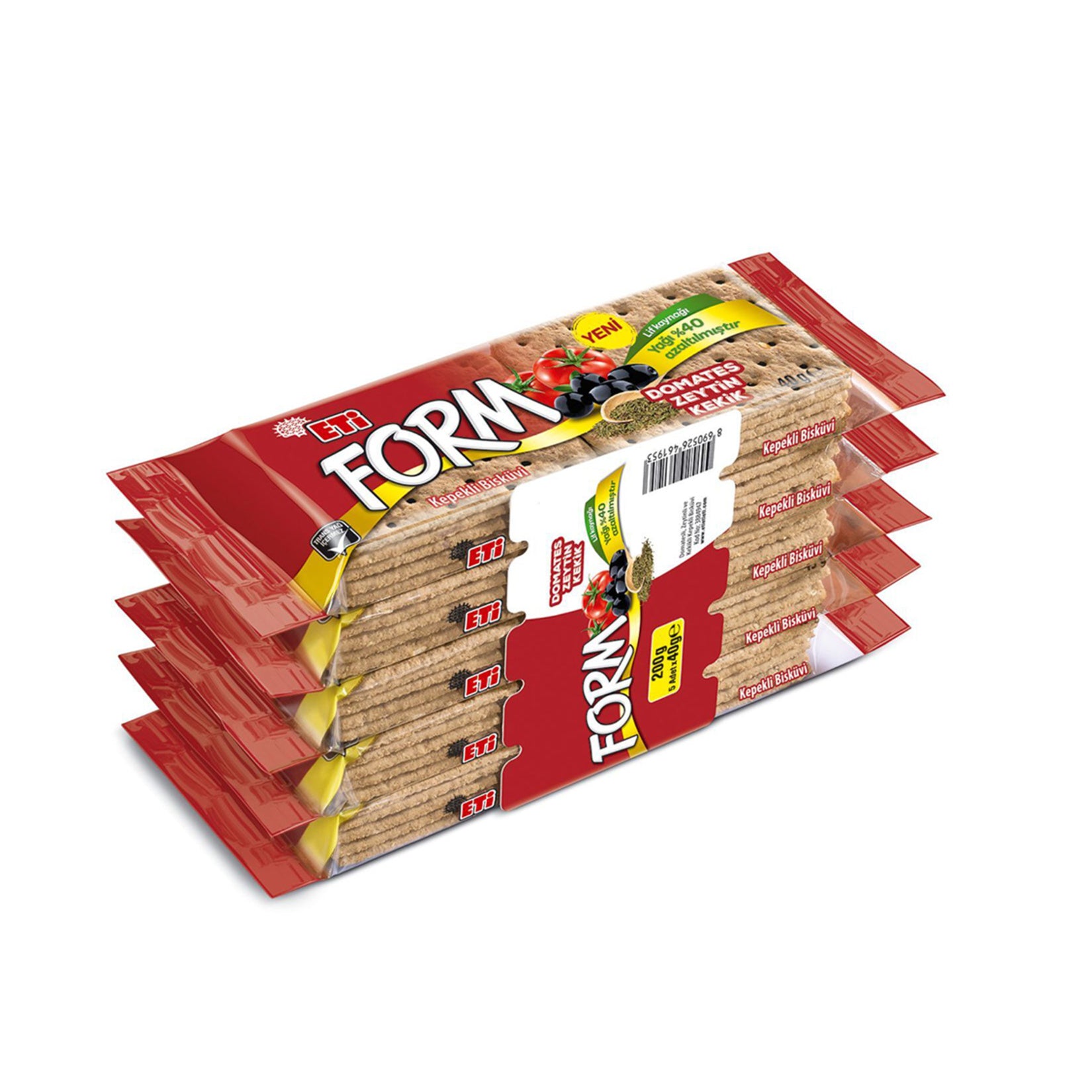 Eti Form Tomato & Bran Biscuits bring a savory twist to your healthy snacking routine.