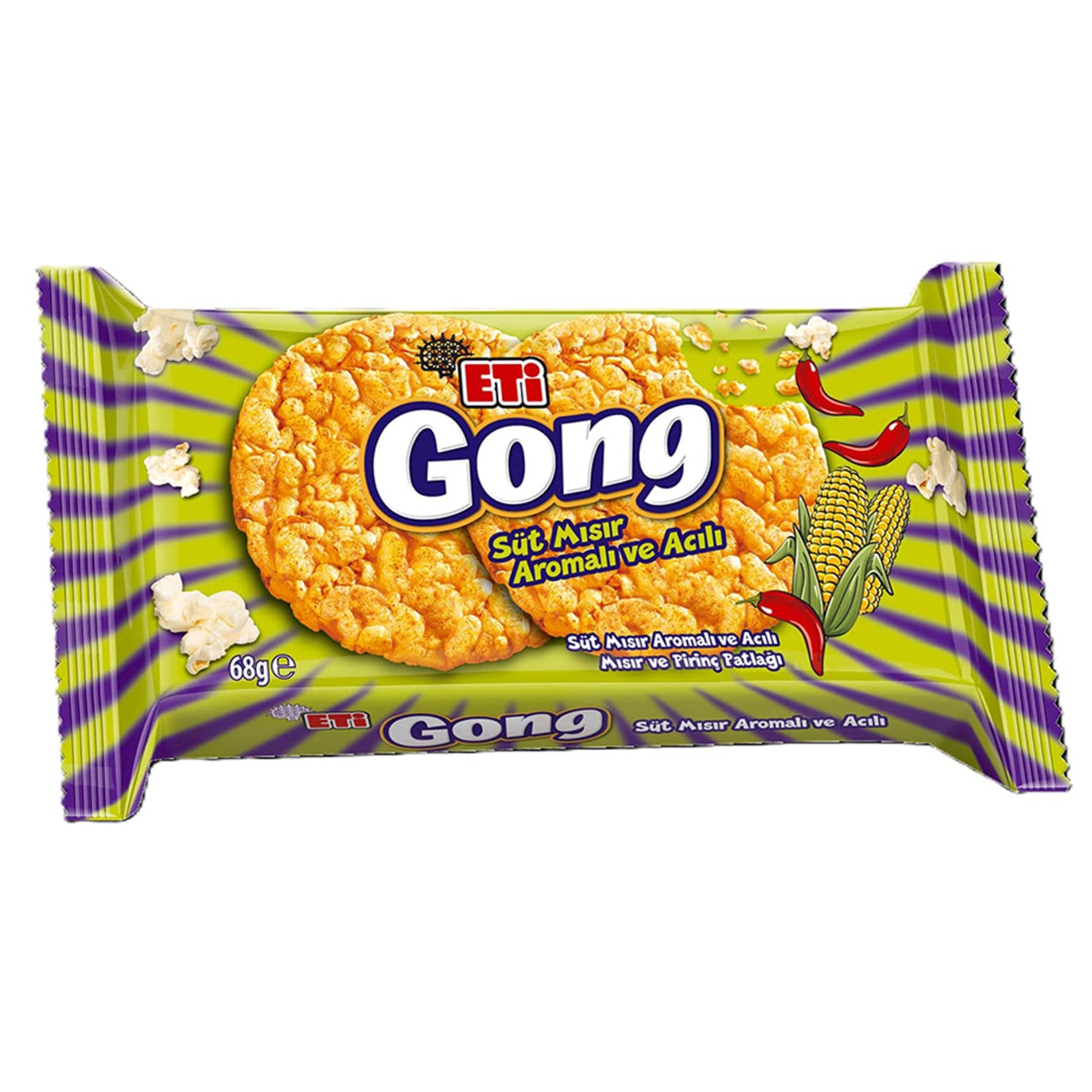 Eti Gong Sweet Corn & Spicy Puffed Snack delivers the perfect balance of savory and spicy in every crunchy bite.