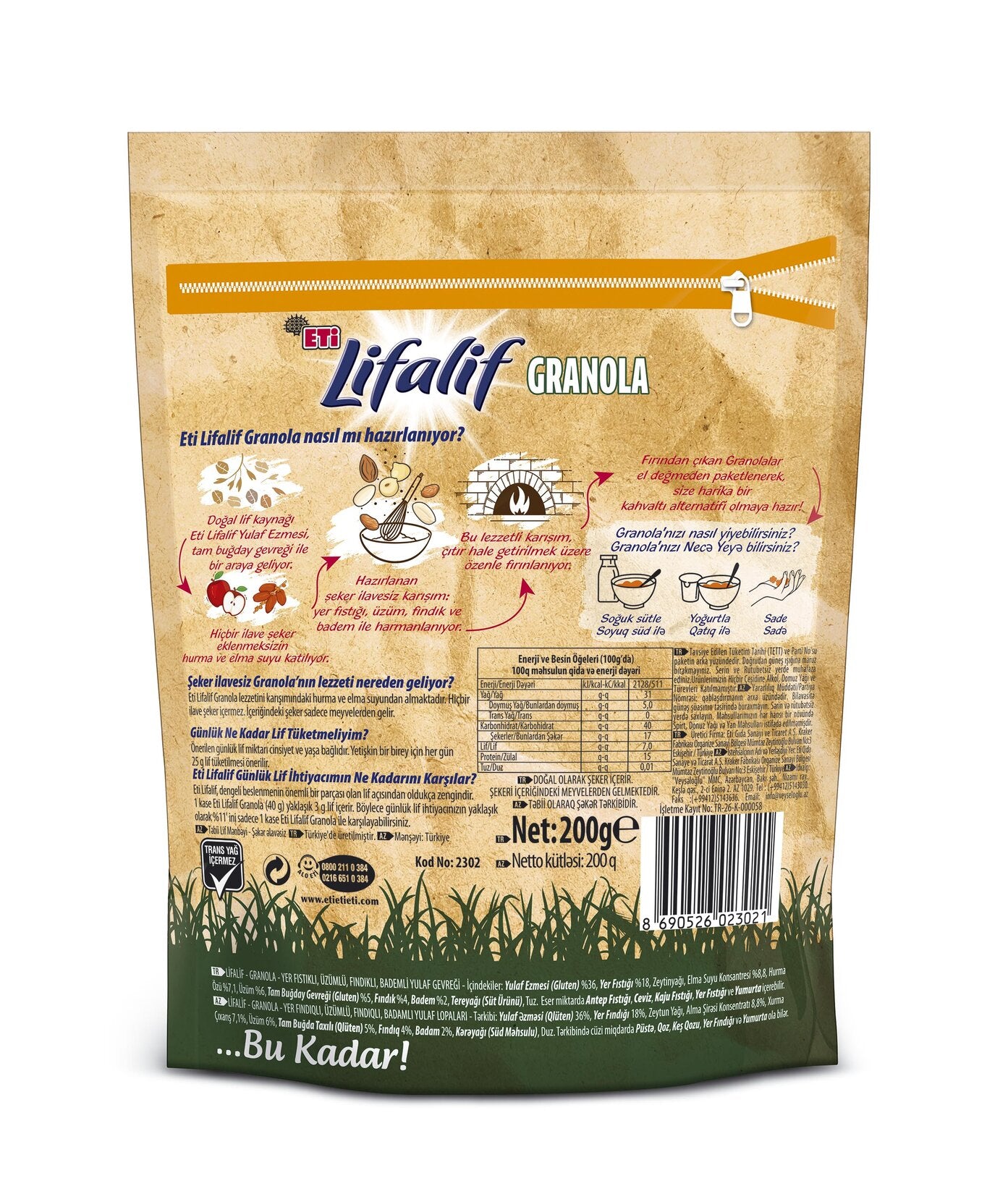 Start your morning with the balanced crunch of Lifalif Granola Mixed Nuts, a hearty blend of oats, nuts, and naturally sweet fruit extracts.