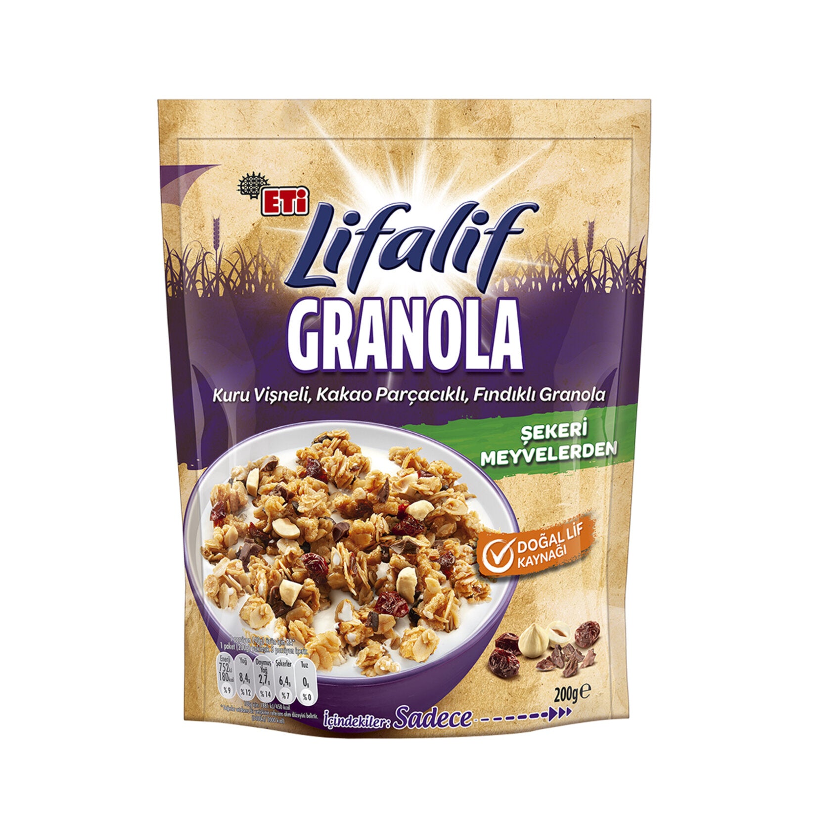 Start your morning with the balanced taste of Lifalif Granola with Sour Cherry, Cocoa Nibs and Hazelnut.