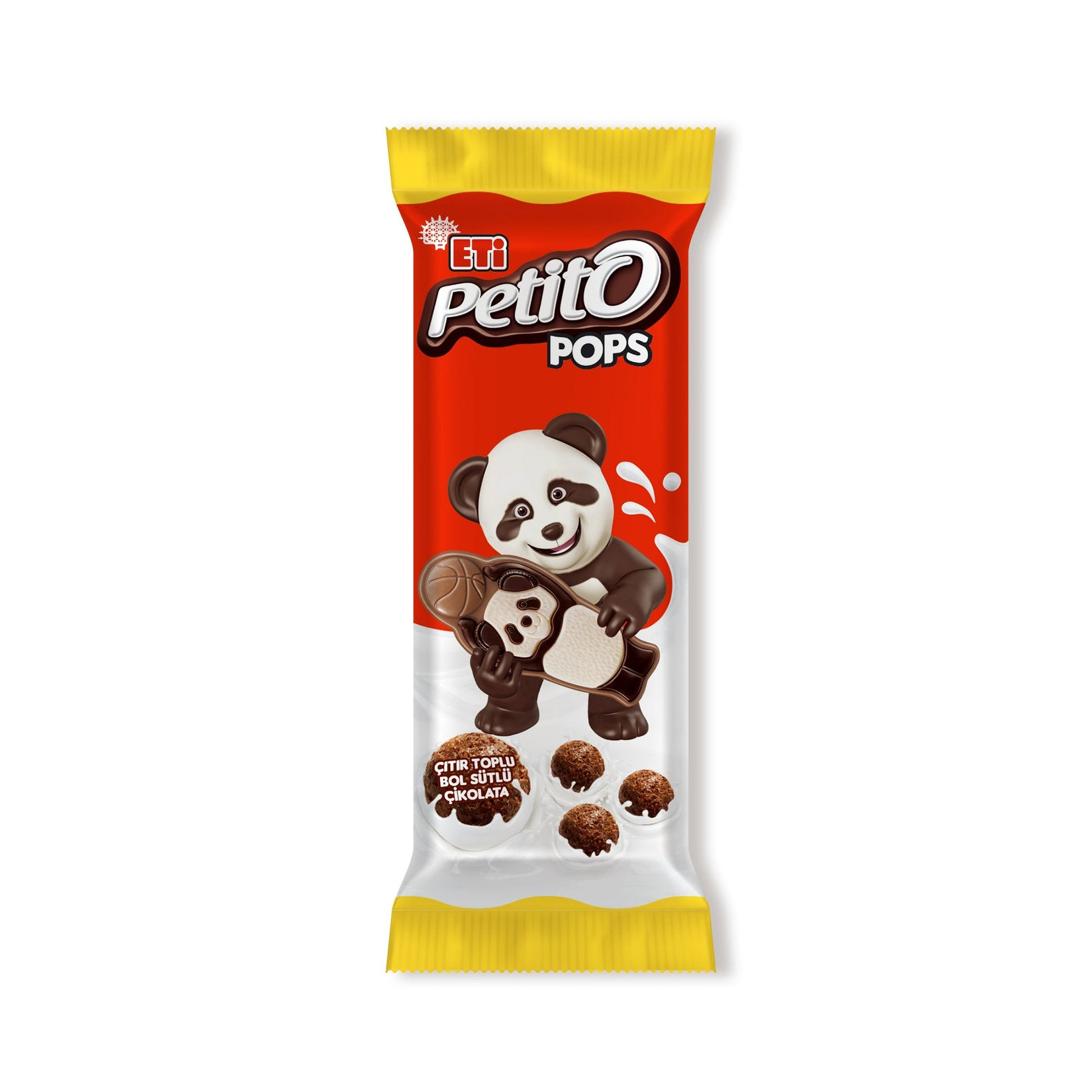 Eti Petito Crispy Chocolate Bites are a delightful treat made with layers of rich milk chocolate, white chocolate, and dark chocolate, blended with crispy corn and wheat flakes for a satisfying crunch.