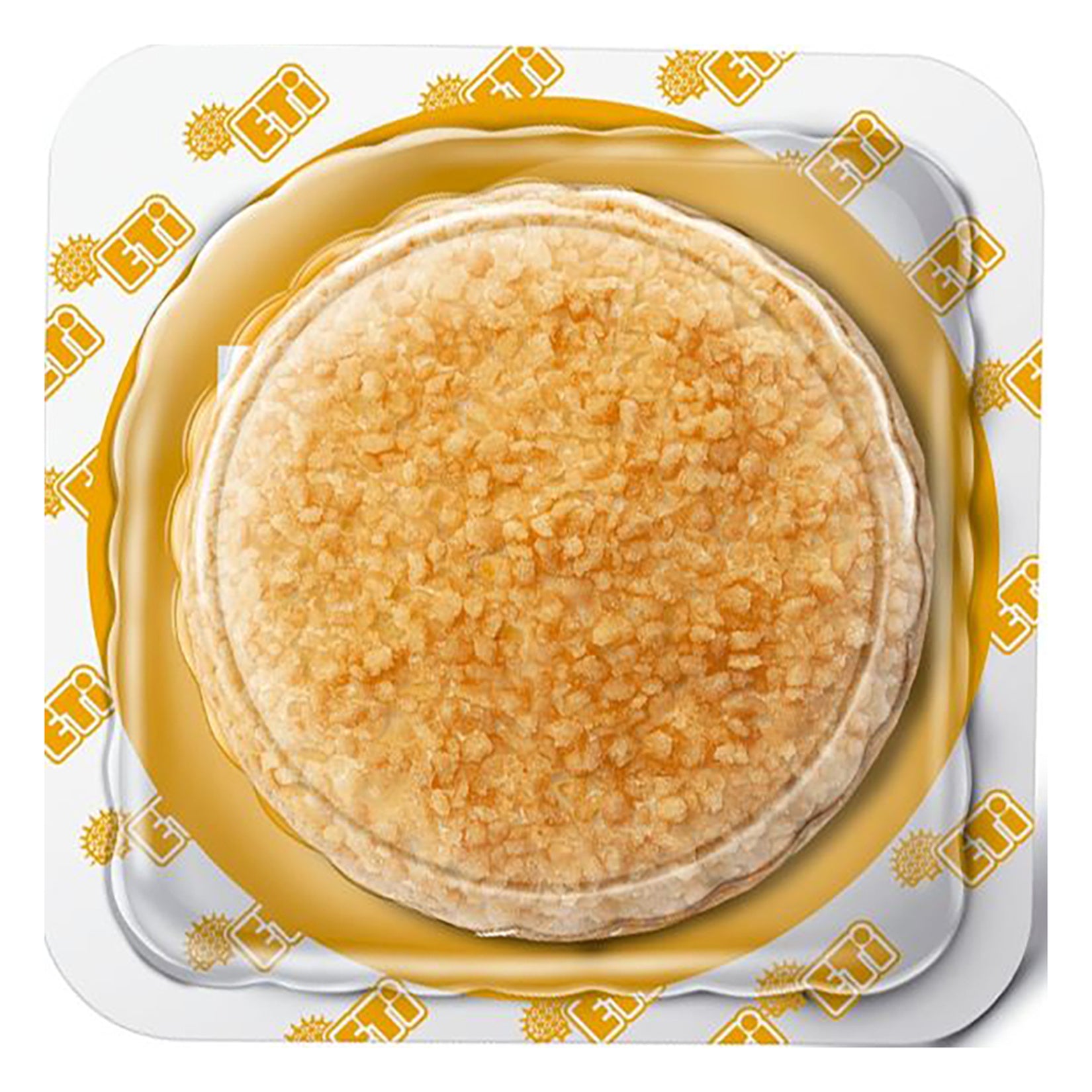 Opened Eti Puf Gold showing caramel filling