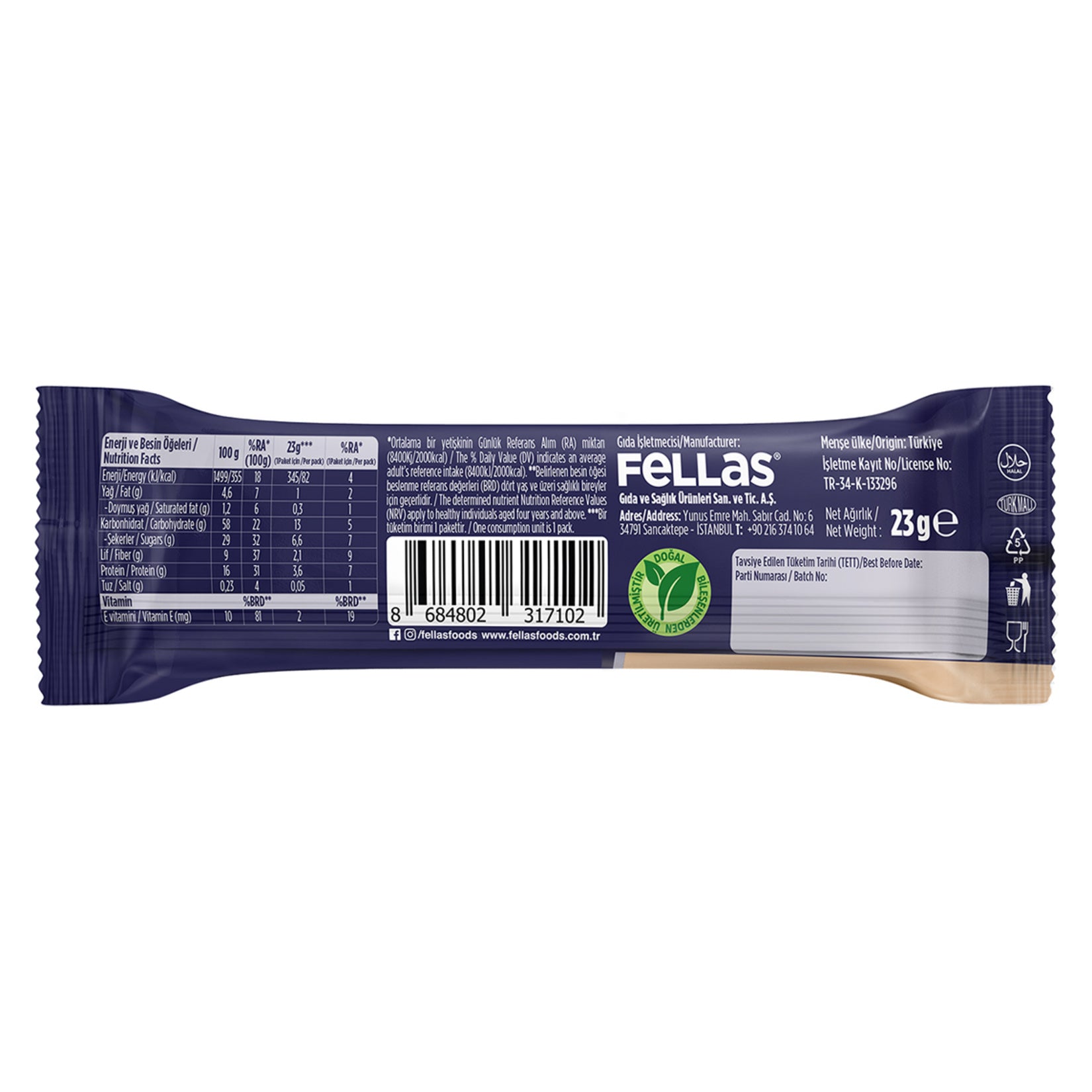 Enjoy a delicious and nutritious snack with the Fellas Red Berry Granola Bar.