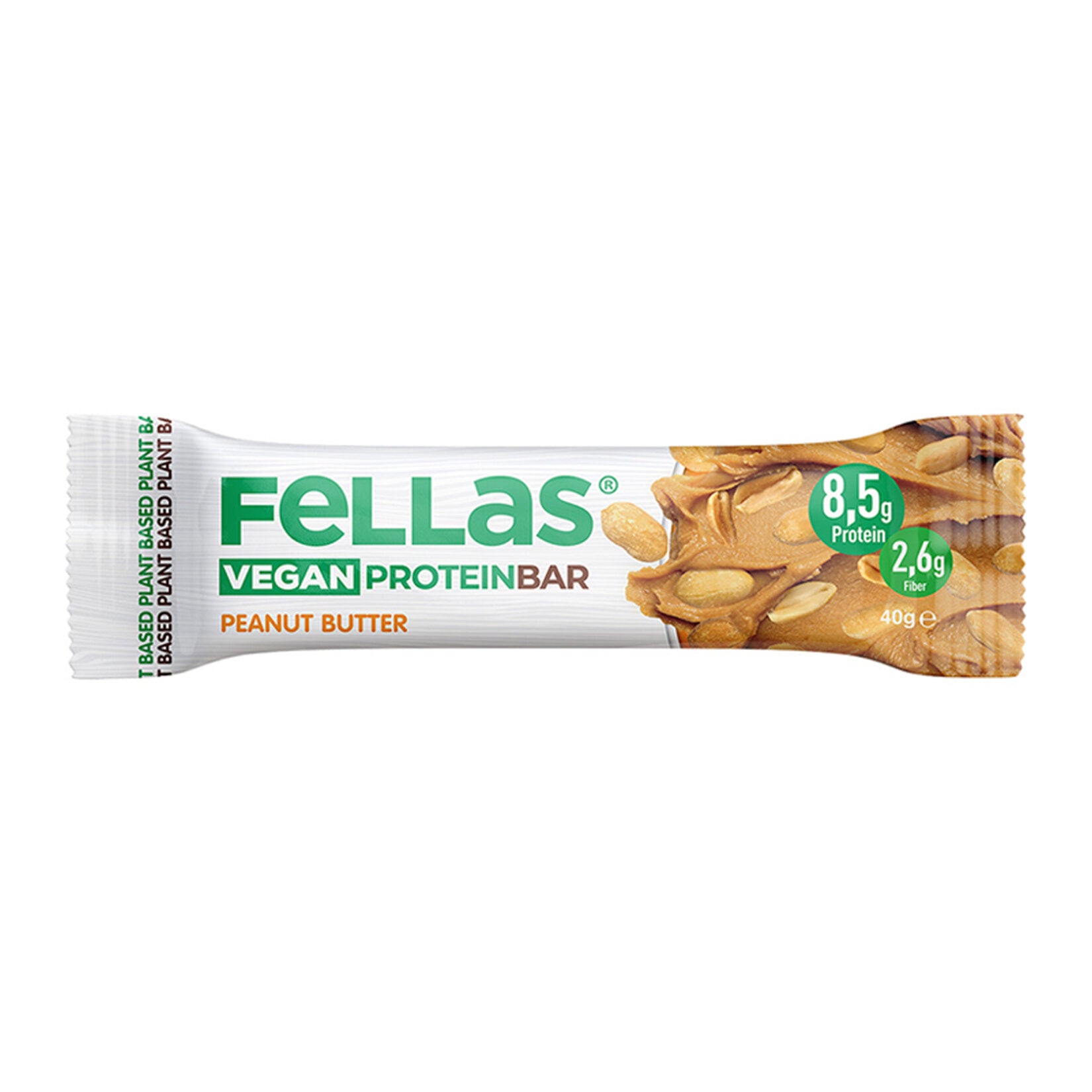 Enjoy a clean, plant-based energy boost with the Fellas Vegan Protein Bar Peanut Butter.