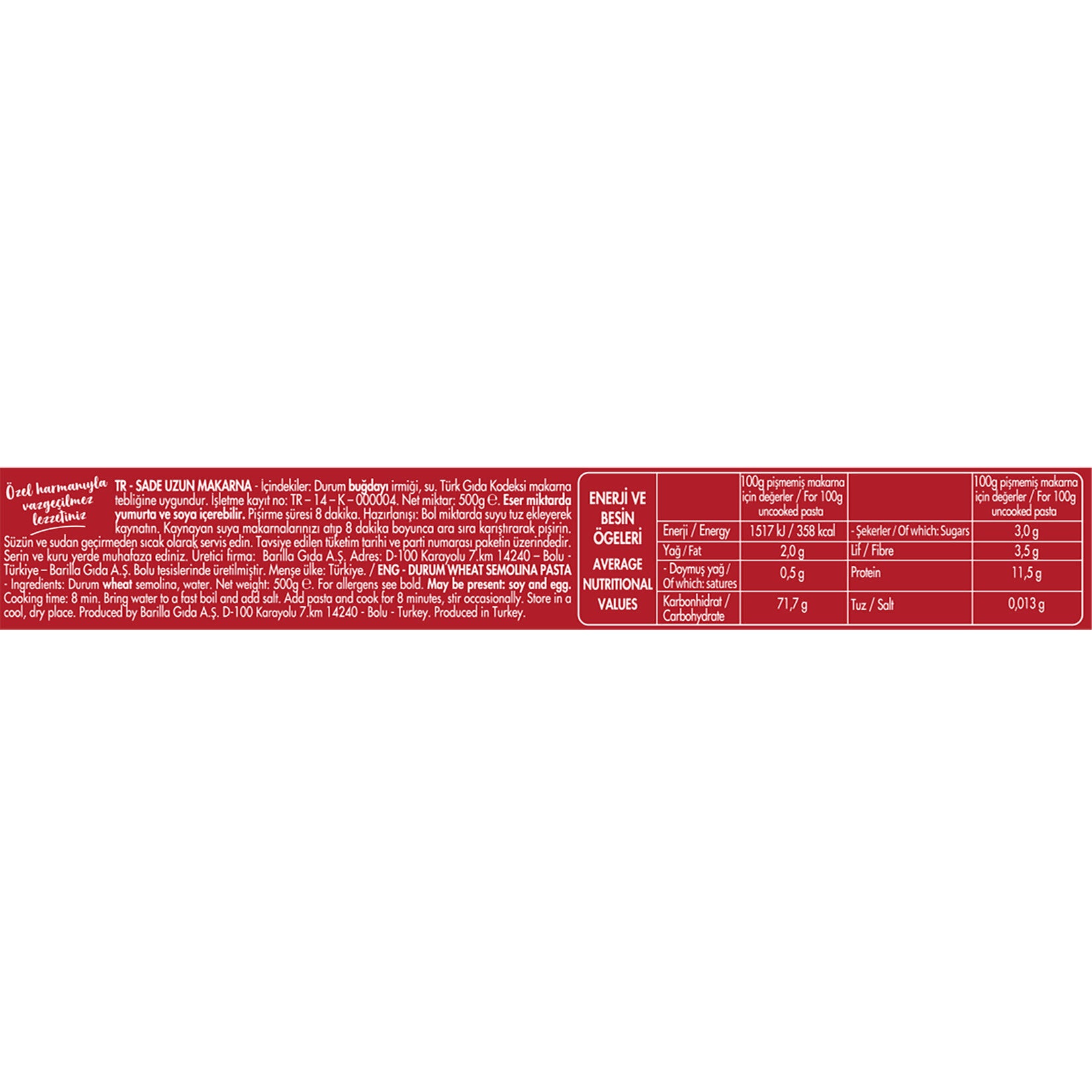 Bring the taste of traditional Turkish pasta to your kitchen with Filiz Spaghetti Pasta.