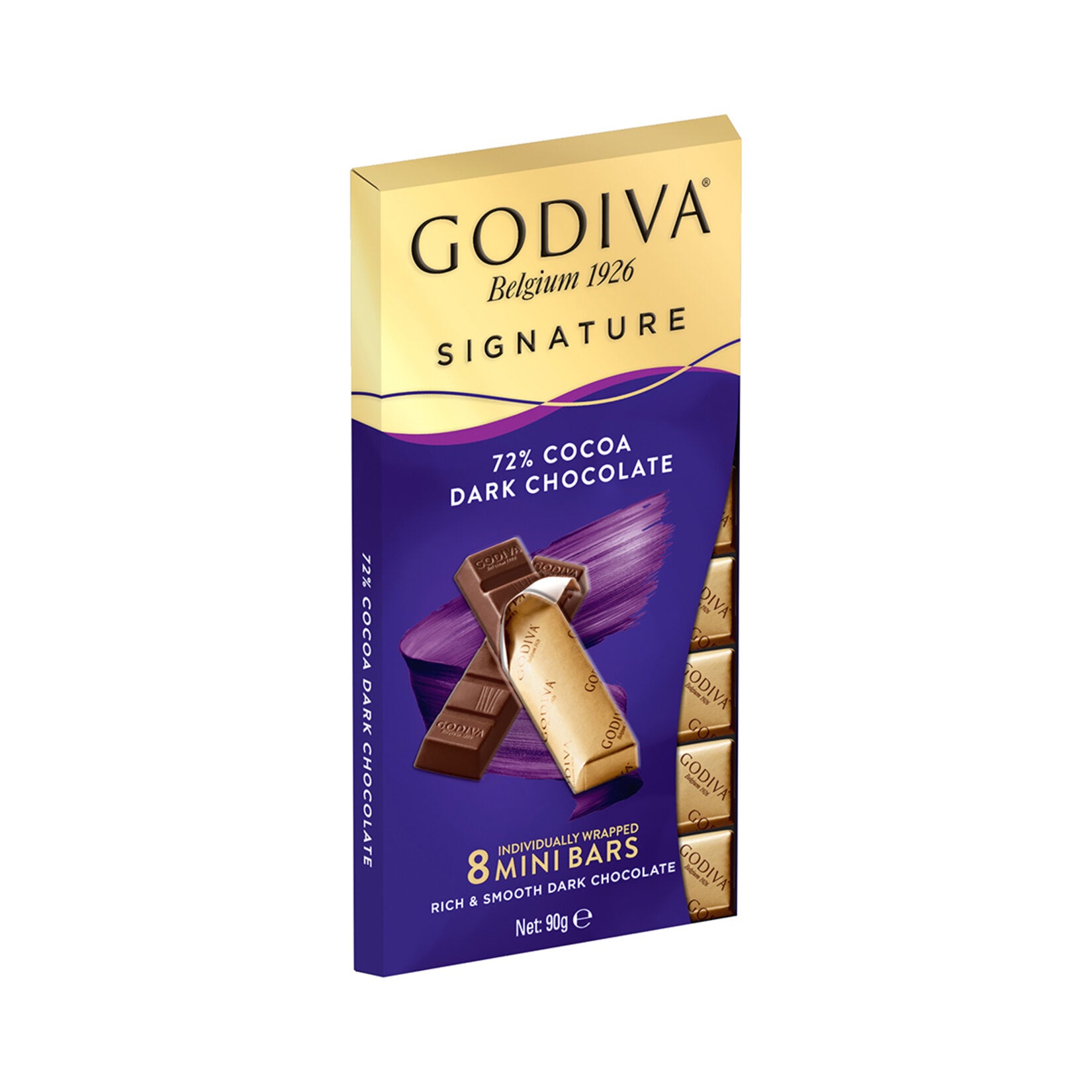 Godiva Signature 72% Dark Chocolate Bar brings you the refined richness of premium Belgian chocolate with an intense 72% cocoa content.