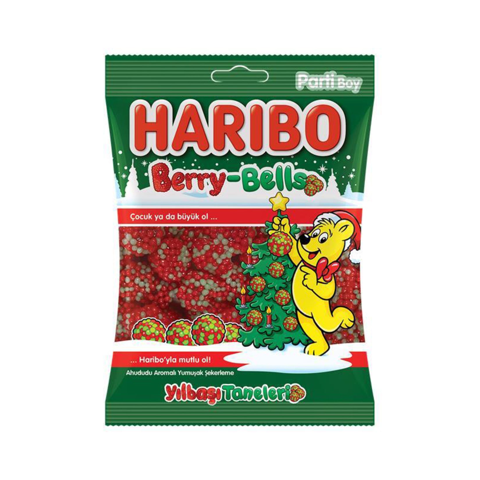 Haribo Berry Bells Gummy Candy brings a burst of fruity flavor in every soft, bell-shaped bite.