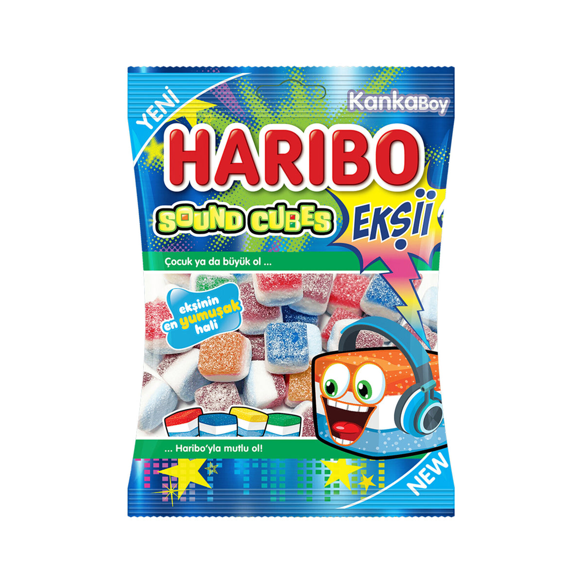 Haribo Ekshii Sound Cubes bring a tangy twist to your gummy candy cravings.