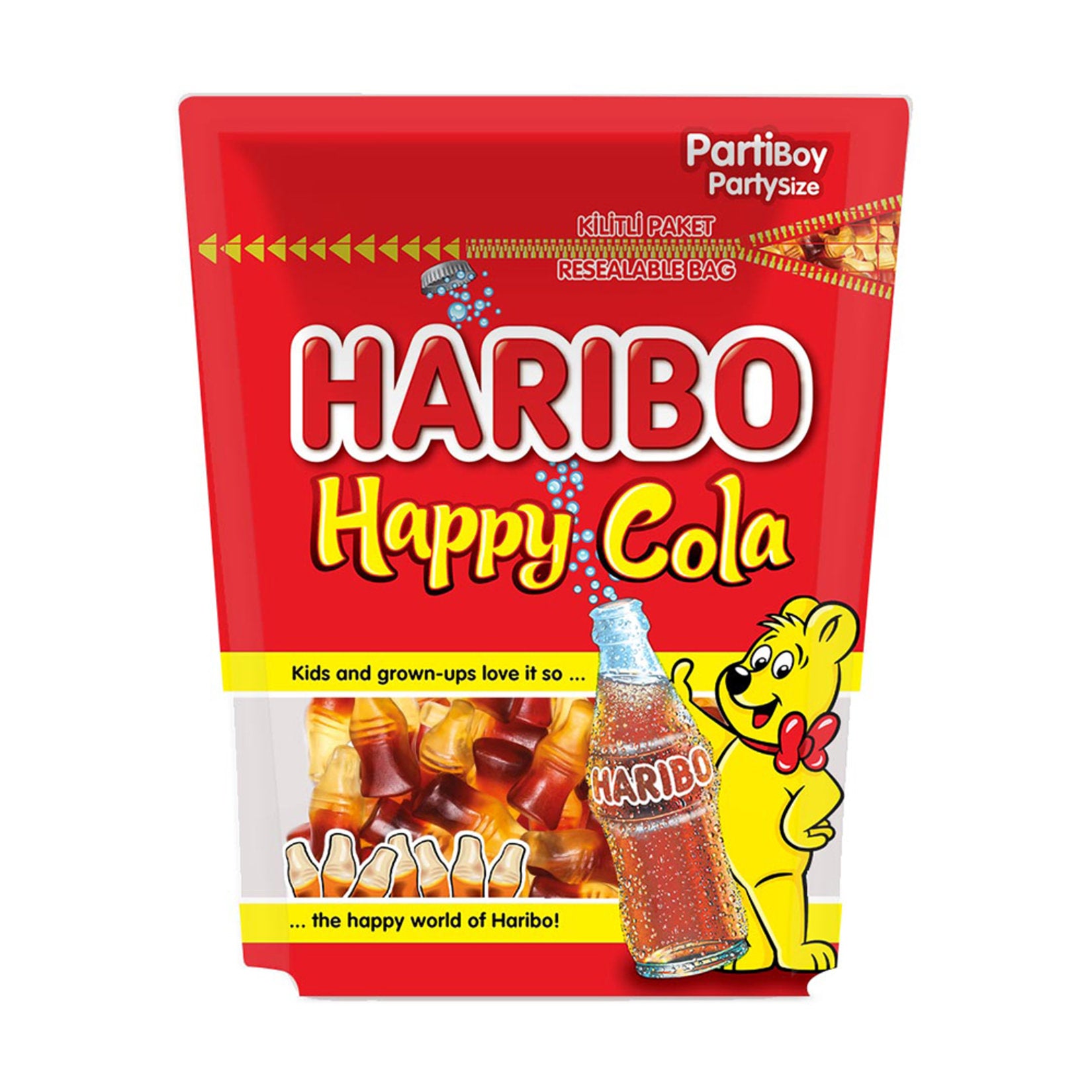 Enjoy the classic cola bottle shape you love with Haribo Happy Cola Soft Candy.