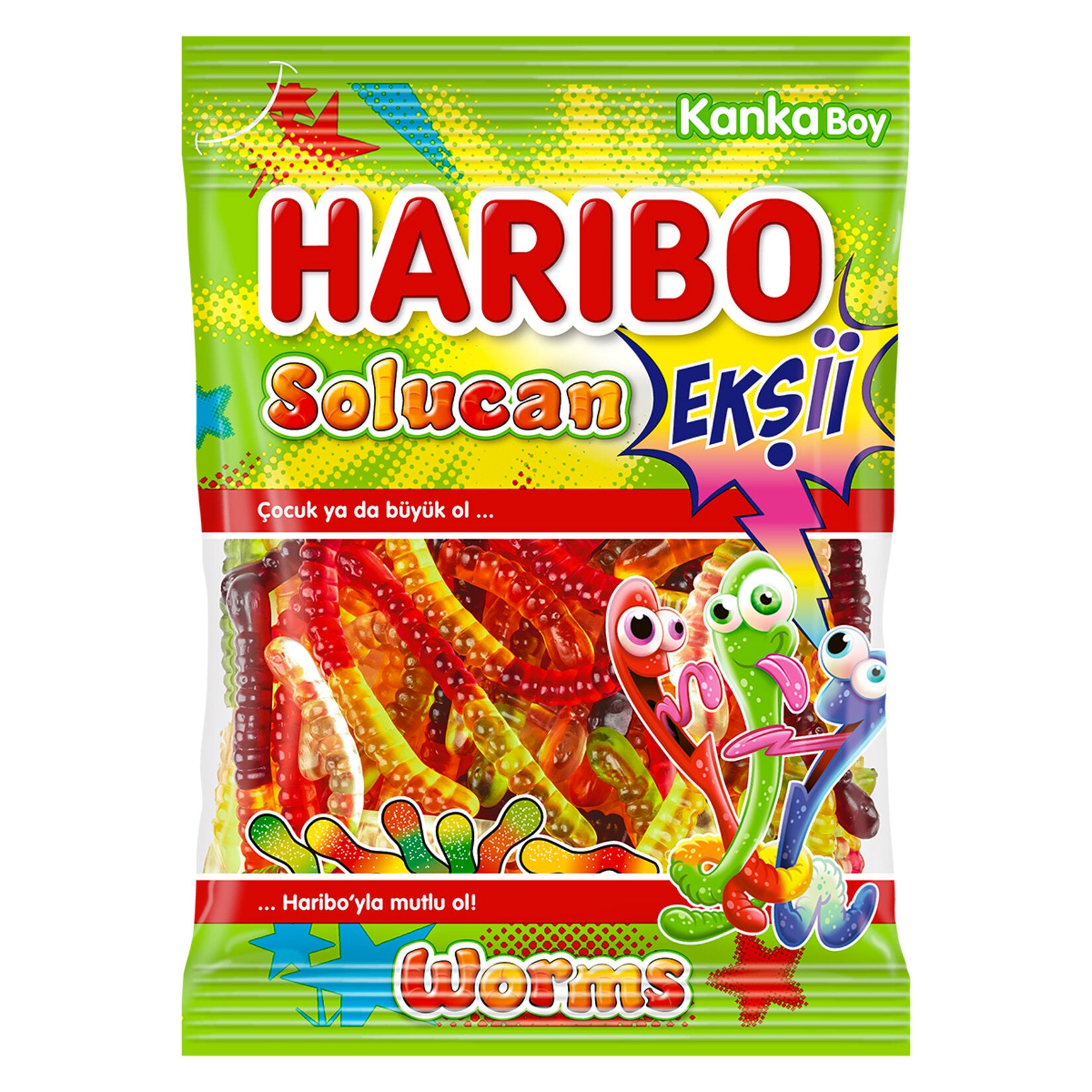 Haribo Sour Worms Mixed Soft Candy brings a tangy twist to your favorite gummy treat. These chewy, c