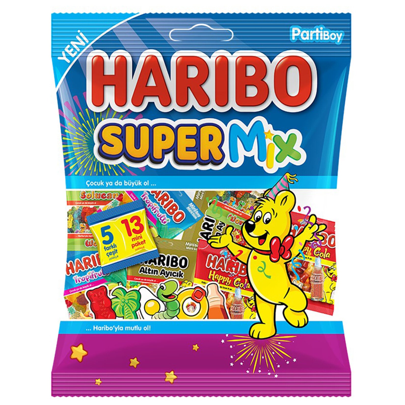 Haribo Super Mix brings together your favorite gummy candies in one colorful and flavorful assortment.