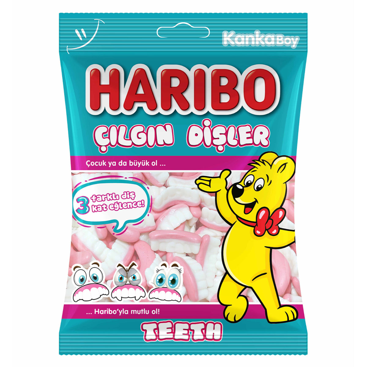 Bring a playful twist to your snack time with Haribo Teeth – the chewy, fruity gummy candy loved by all ages.