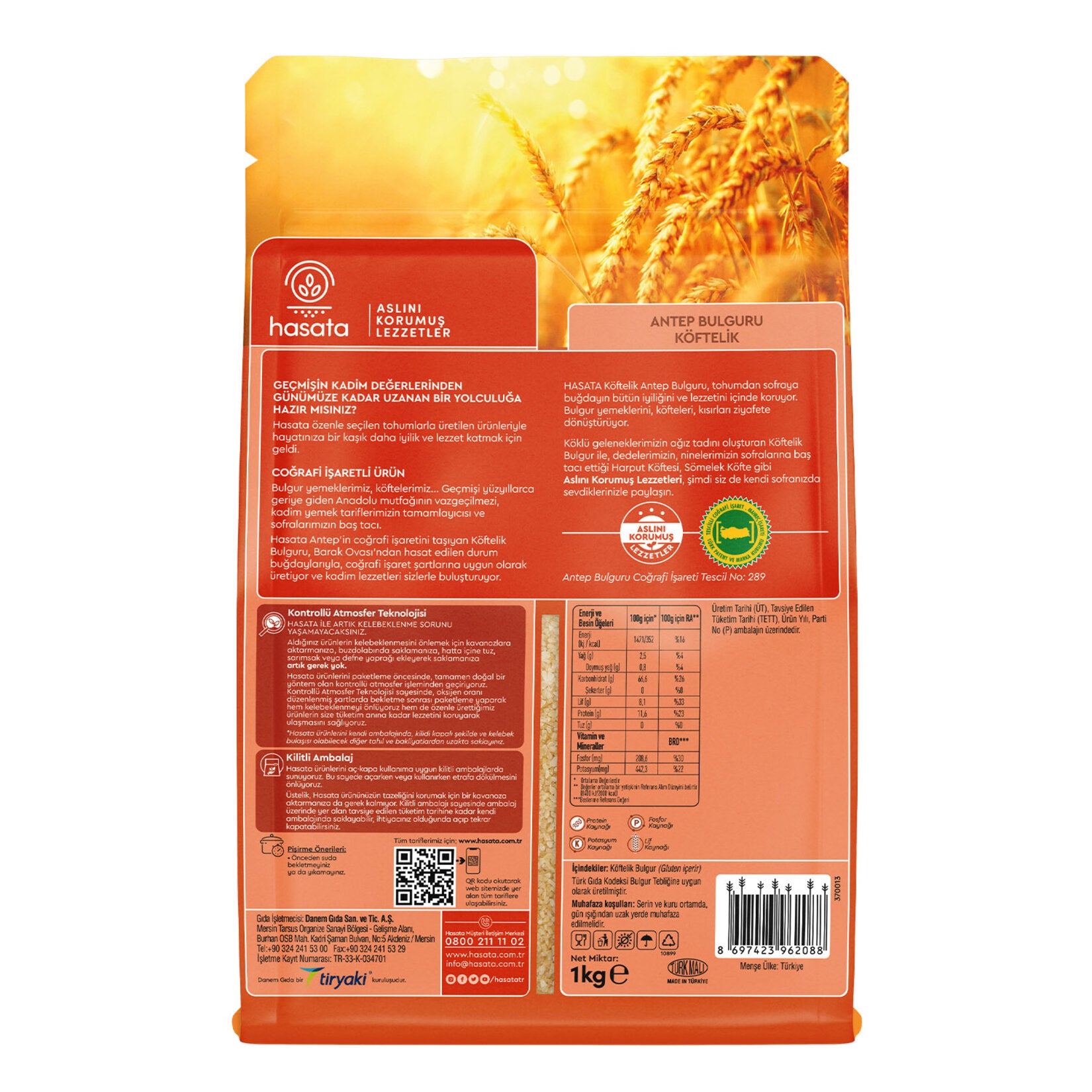 Hasata Antep Fine Bulgur for Kofte is a staple ingredient in traditional Turkish cuisine, especially perfect for making delicious kofte (meatballs) and other bulgur-based dishes.