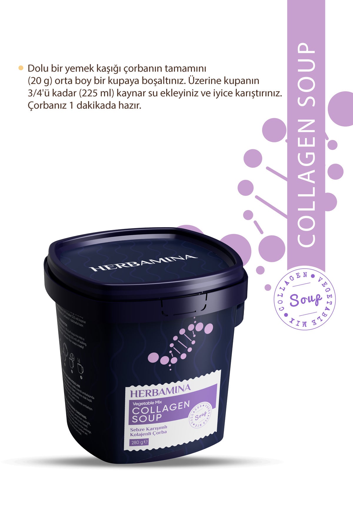 Herbamina Vegetable Mix Collagen Soup brings a nourishing and flavorful touch to your daily routine.