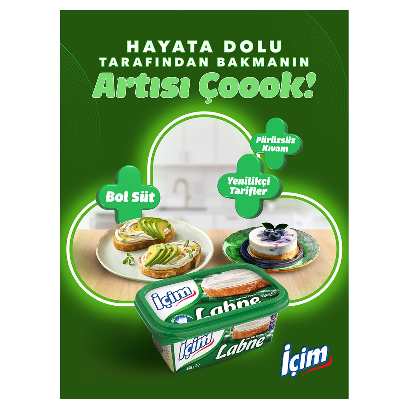 Icim Labne Cheese is a smooth, creamy Turkish-style cream cheese made from high-quality pasteurized cow’s milk and cream.