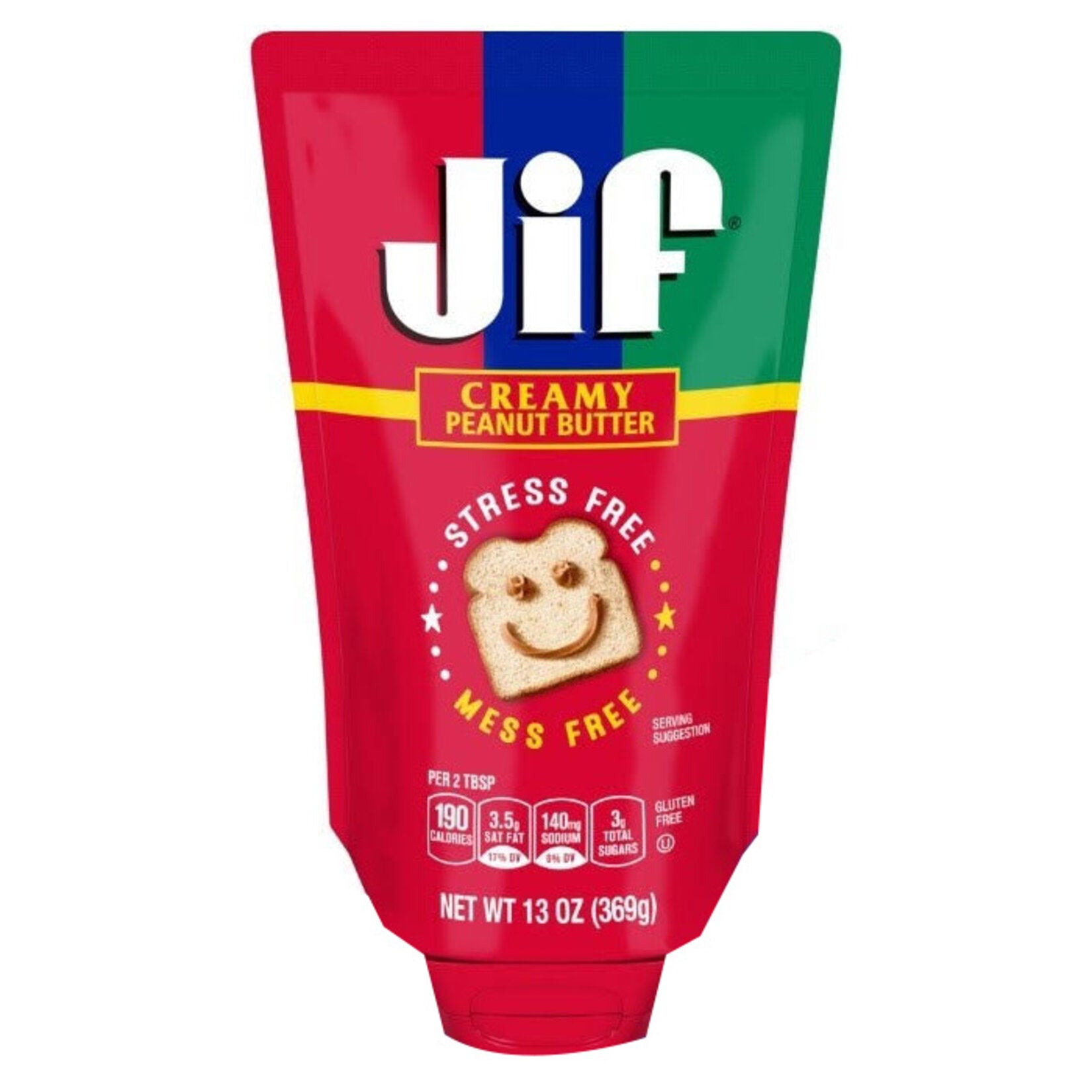 Enjoy the smooth, classic taste of Jif Squeeze Creamy Peanut Butter in a convenient, mess-free bottle.