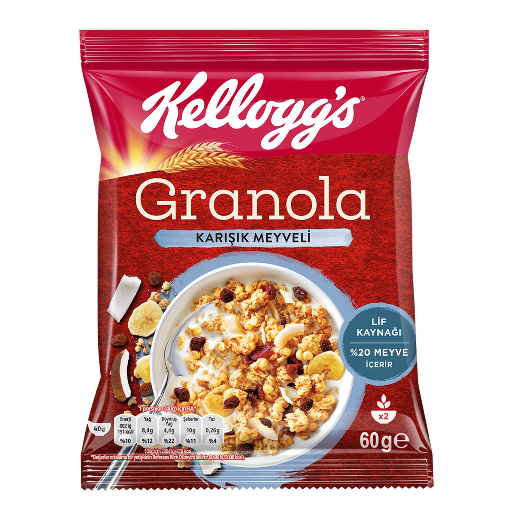 Start your morning with the balanced crunch of Kellogg's Granola Mixed Fruit.