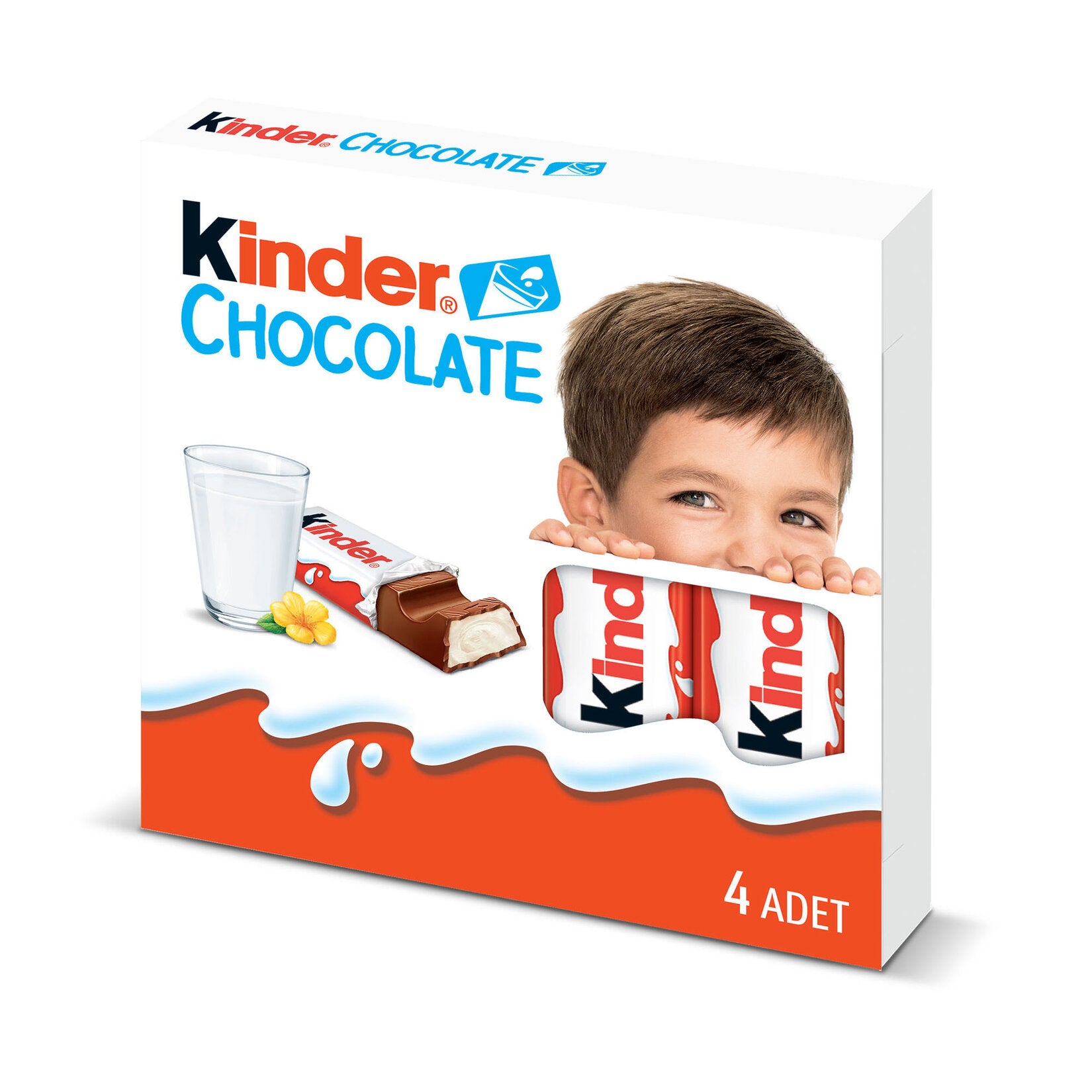 Kinder Chocolate 4-Pack brings the perfect balance of smooth milk chocolate and creamy filling in a convenient snack size.