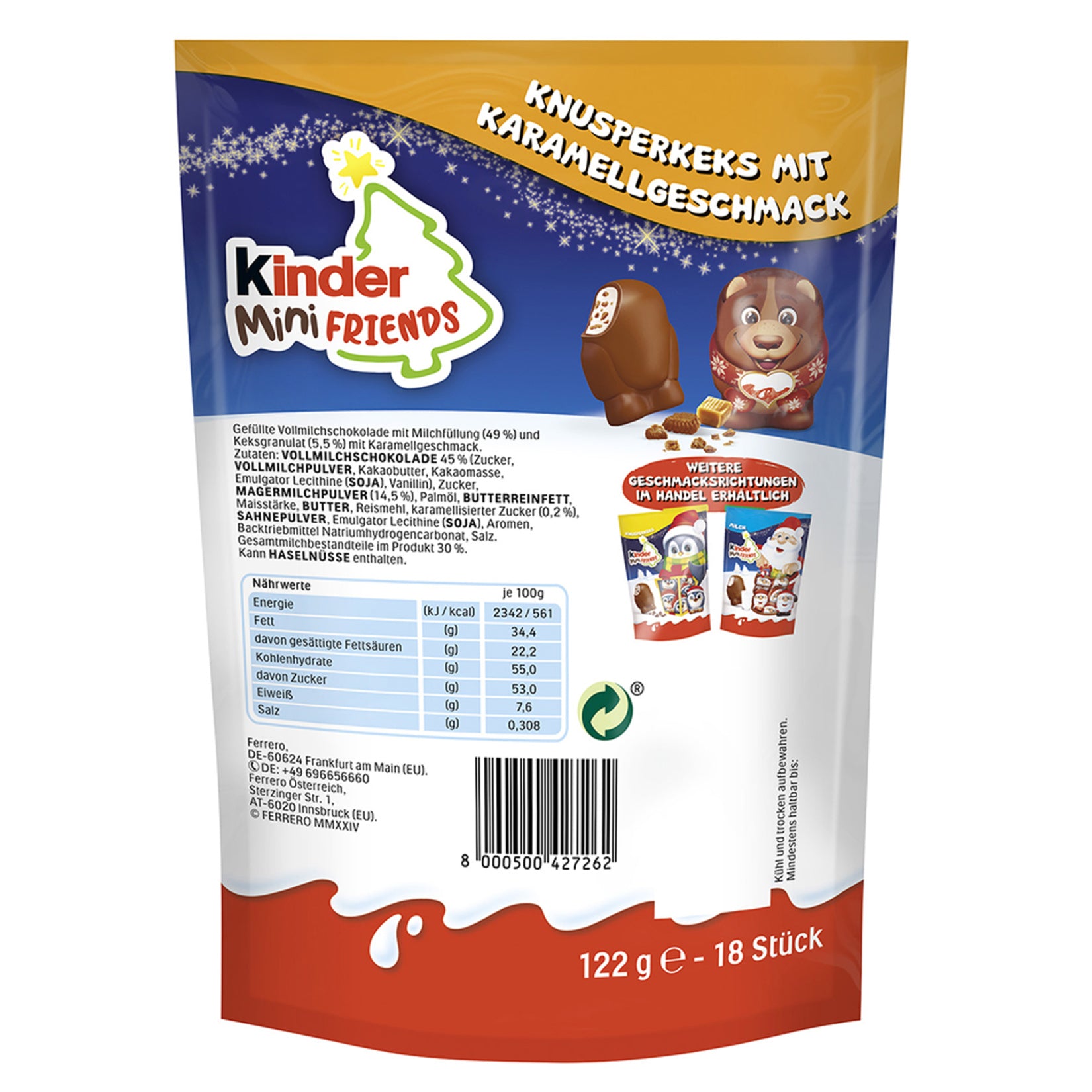 Kinder Mini Friends Milk Chocolate is a delightful treat that brings together smooth milk chocolate and crunchy biscuit pieces in every bite.