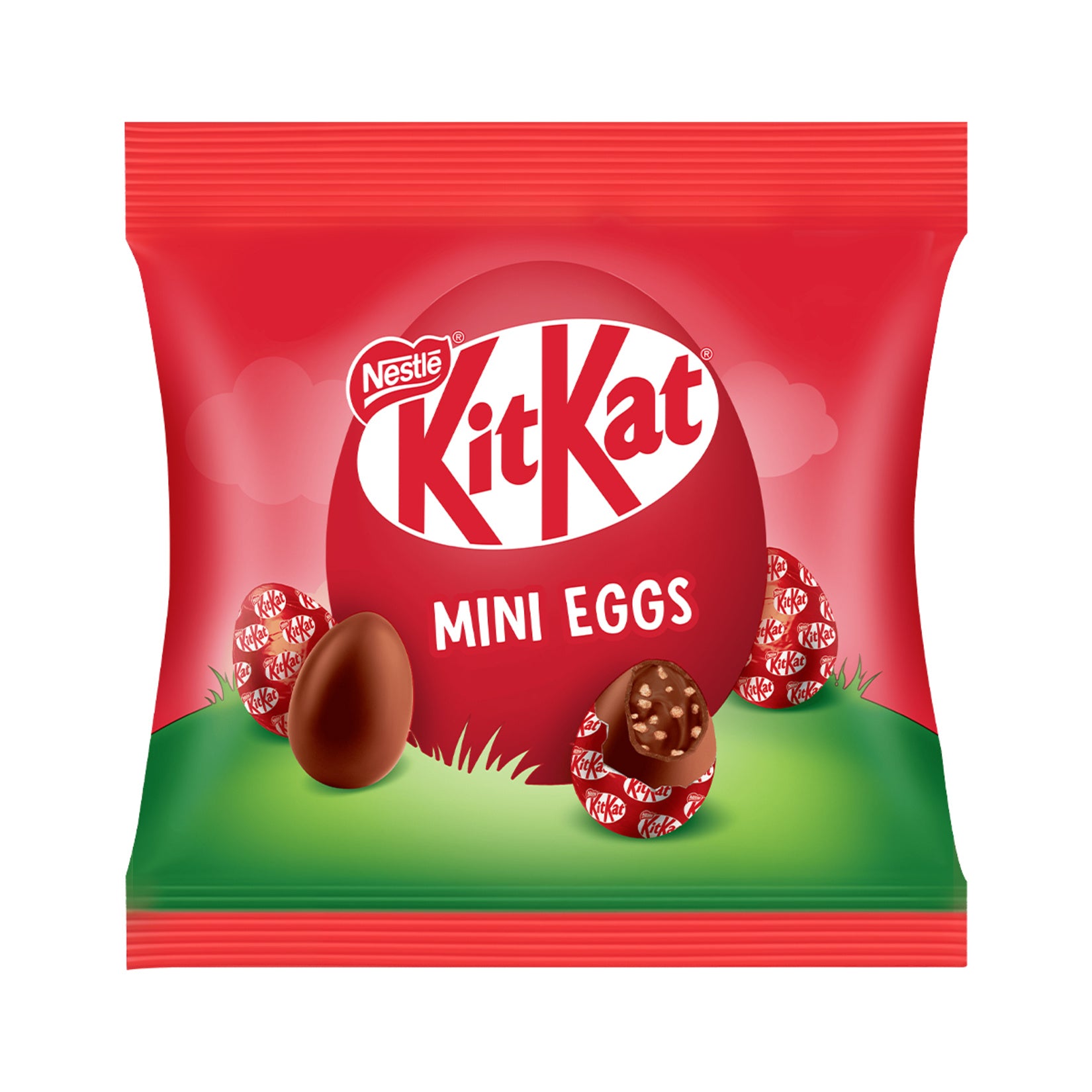Kitkat Mini Eggs Chocolate Bag brings the classic crispy wafer and smooth milk chocolate taste you love in fun, bite-sized egg shapes.