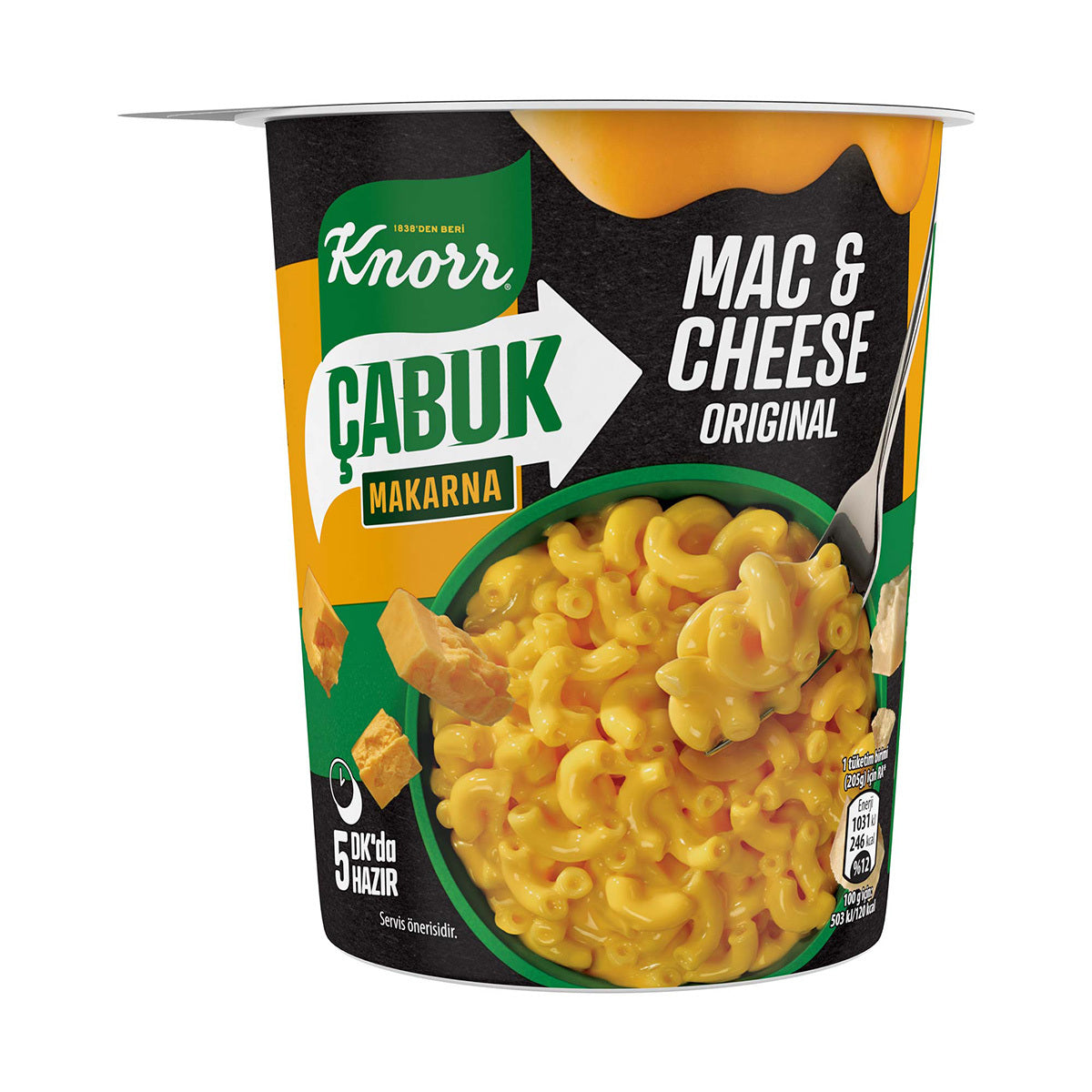 Knorr Cabuk Mac and Cheese Cup Pasta brings the iconic American comfort food to your table in just 5 minutes.