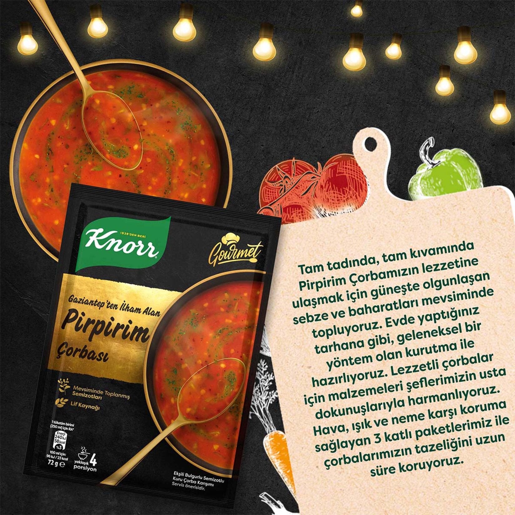 Knorr Gourmet Pirpirim Soup brings a beloved regional flavor from Türkiye to your kitchen in minutes.