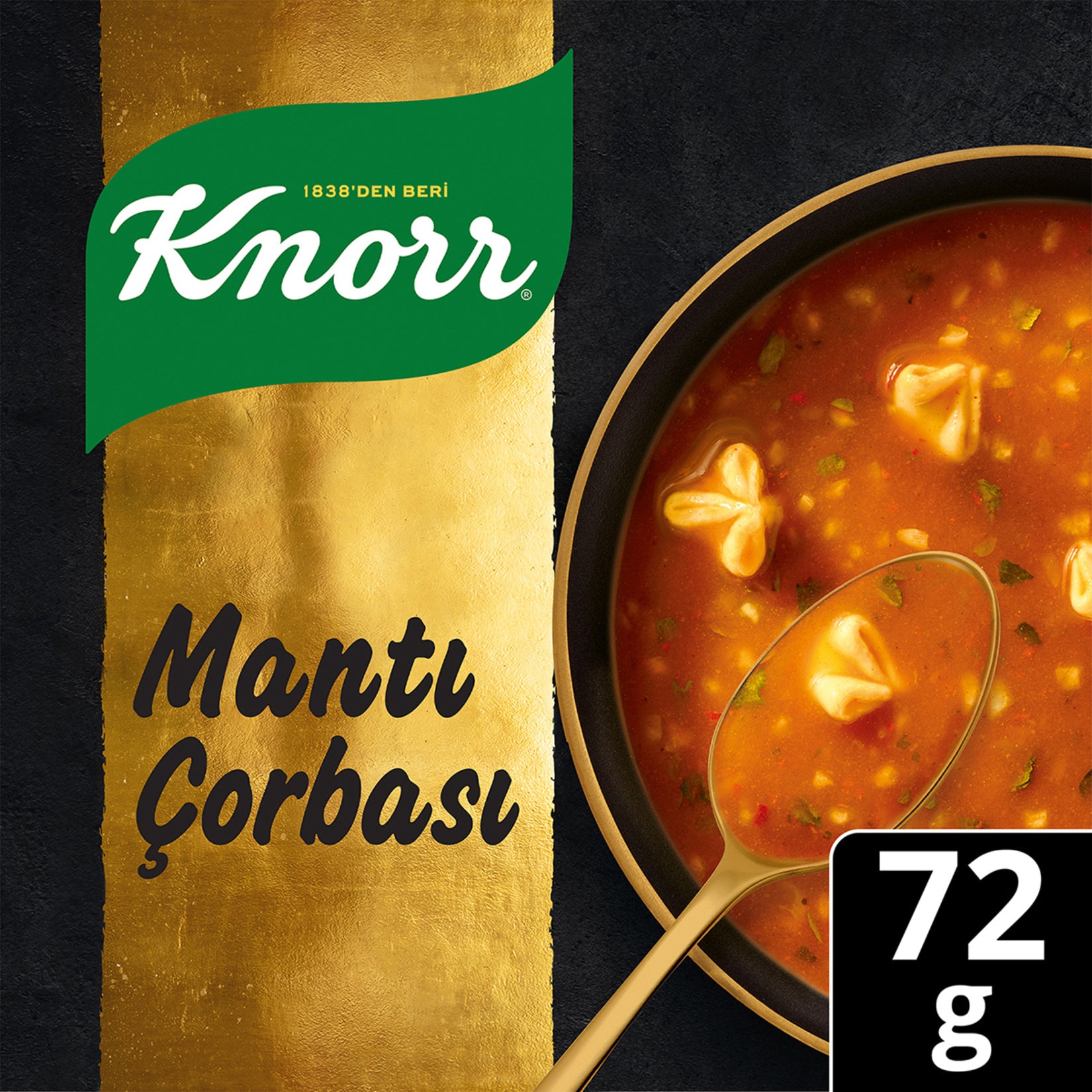 Knorr Manti Soup Gourmet brings the comforting taste of traditional Turkish manti into a convenient instant soup format.