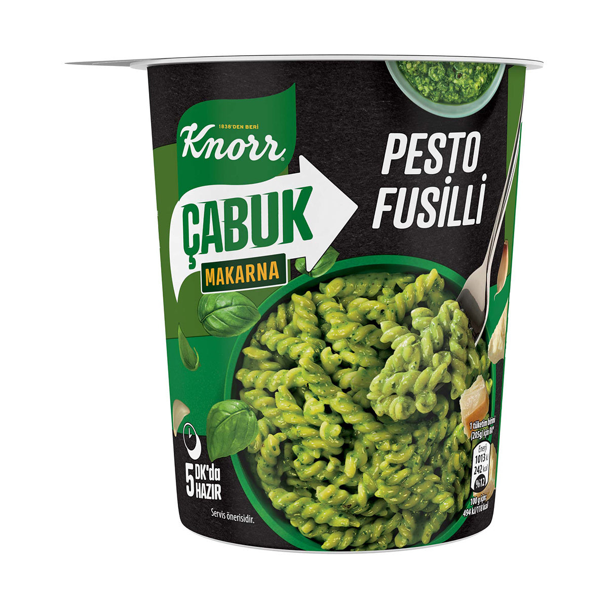Knorr Pesto Fusilli Cup Pasta brings the taste of Italian-inspired pesto to your table in just minutes.