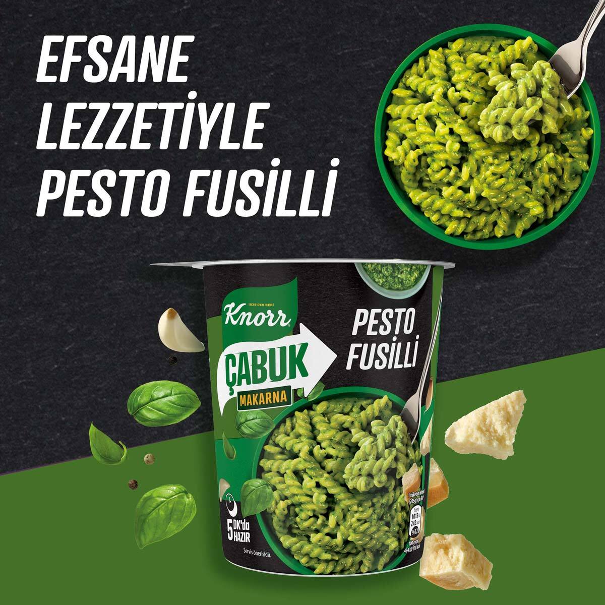 Knorr Pesto Fusilli Cup Pasta brings the taste of Italian-inspired pesto to your table in just minutes.