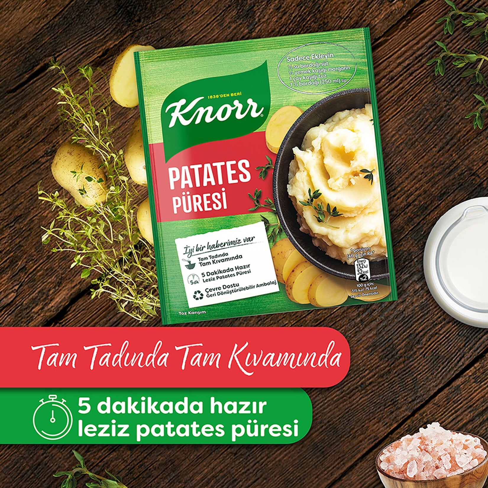 Knorr Mashed Potatoes Mix 2.11 oz (Patates Püresi) 60 G