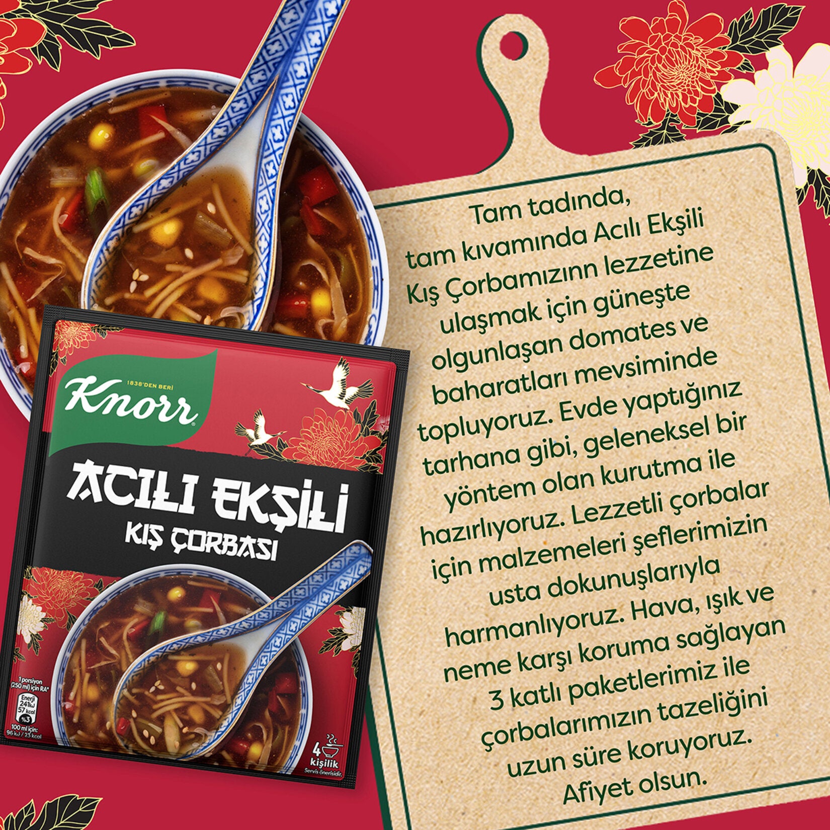 Knorr Acili Eksili Kis Corbasi is a bold and comforting Turkish winter soup that brings together spicy and tangy flavors in one satisfying bowl.