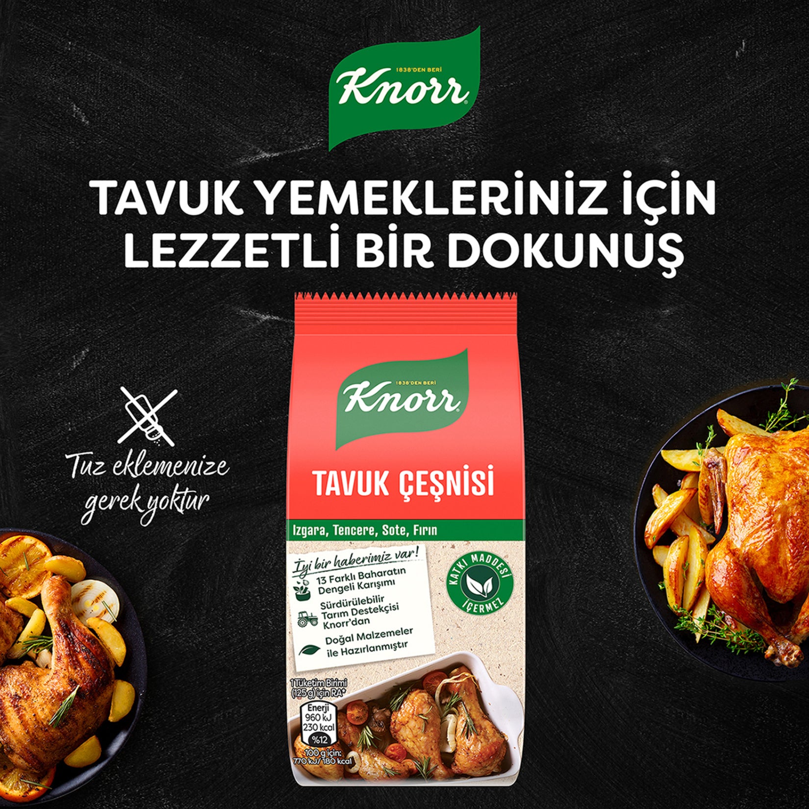 Knorr Tavuk Cesnisi Chicken Seasoning brings the rich, savory taste of Turkish-style chicken dishes straight to your kitchen.