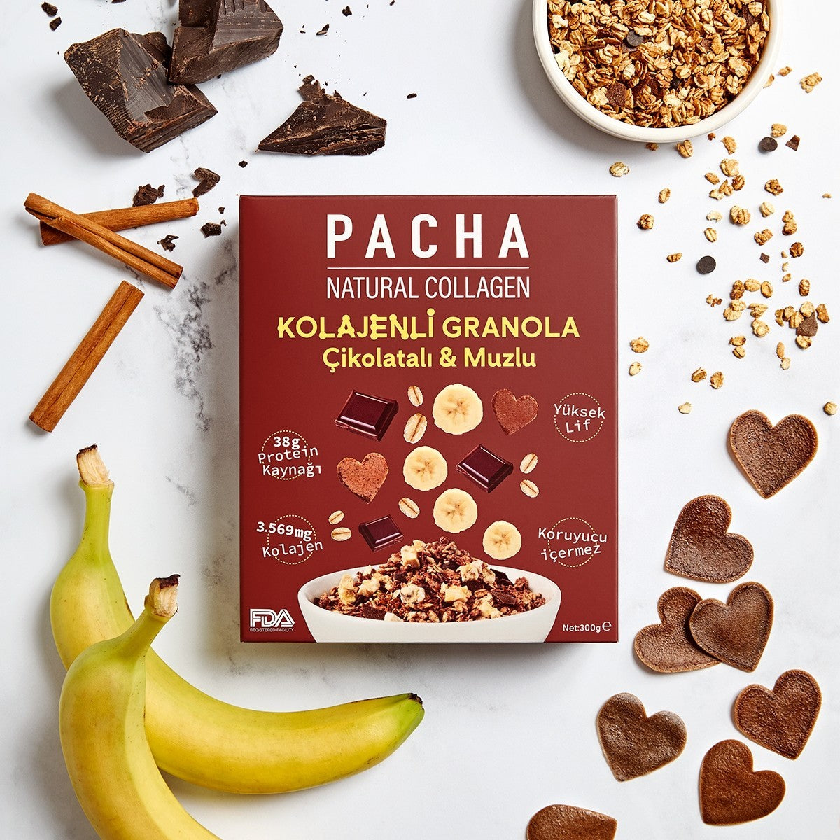 Pacha Natural Protein Chocolate Banana Collagen Granola 10.5 oz (300 g)