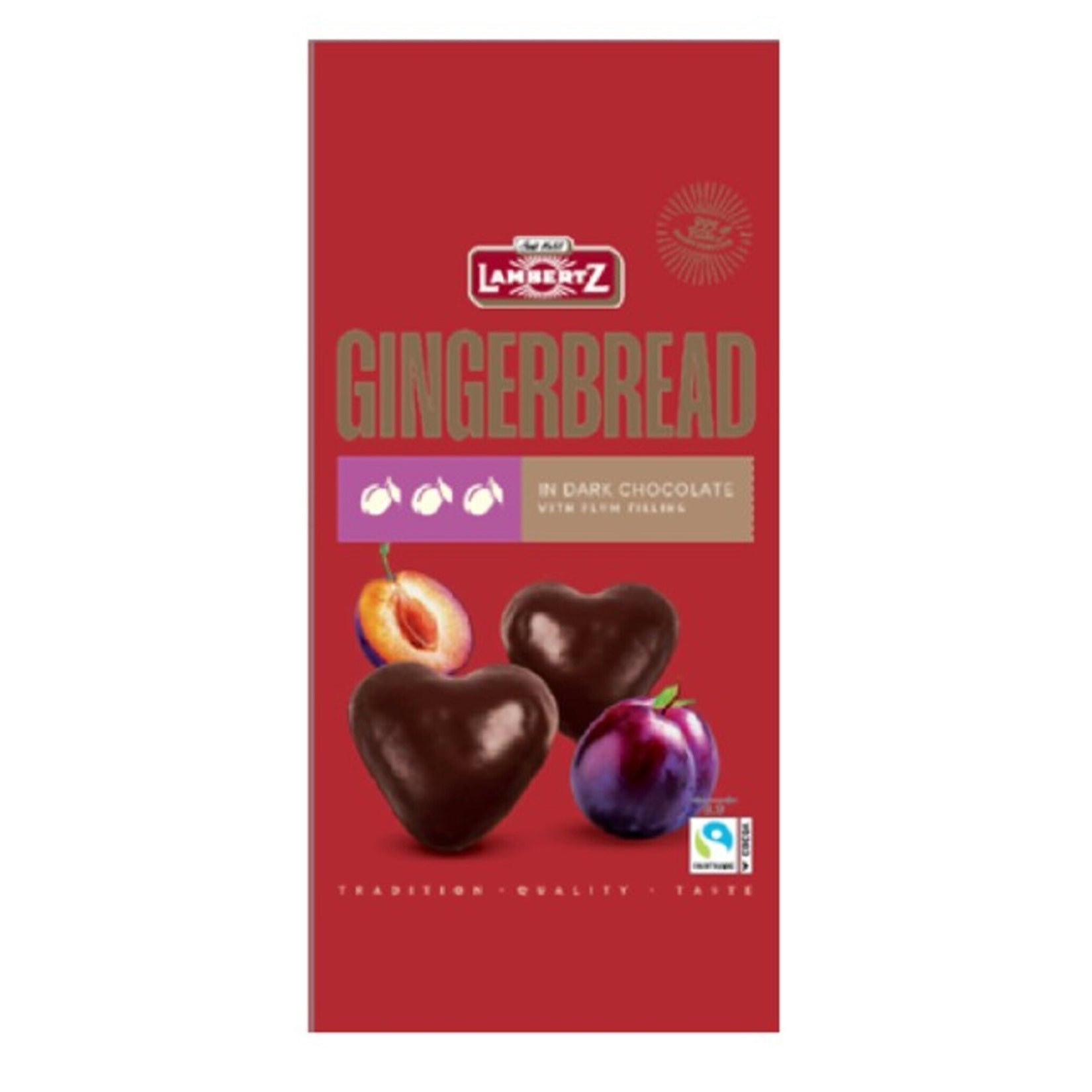 Lambertz Apple & Plum Filled Dark Chocolate Cookie brings a rich fusion of fruity and chocolaty flavors in every bite.