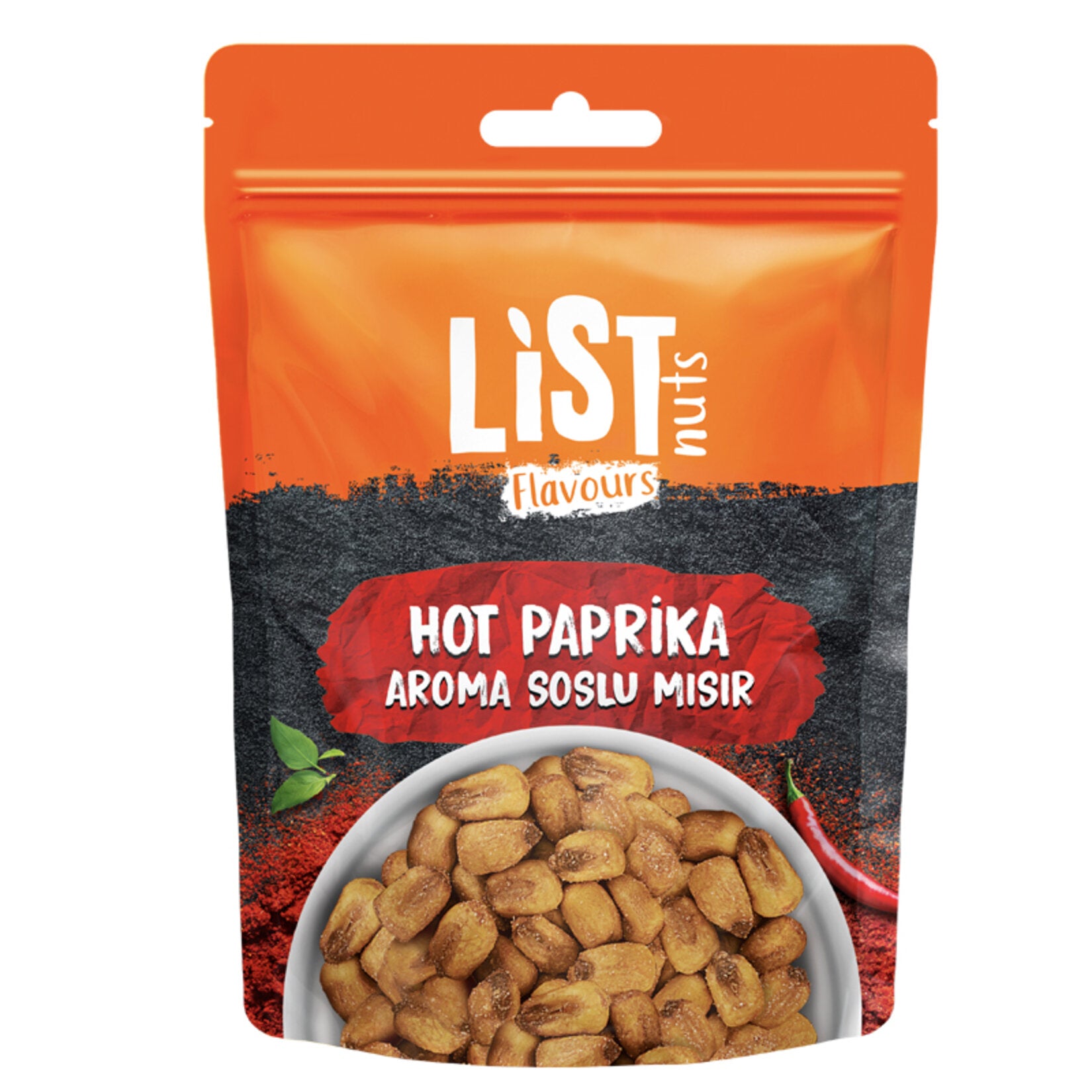 List Nuts Hot Paprika Coated Corn Snack delivers a bold, spicy crunch in every bite.