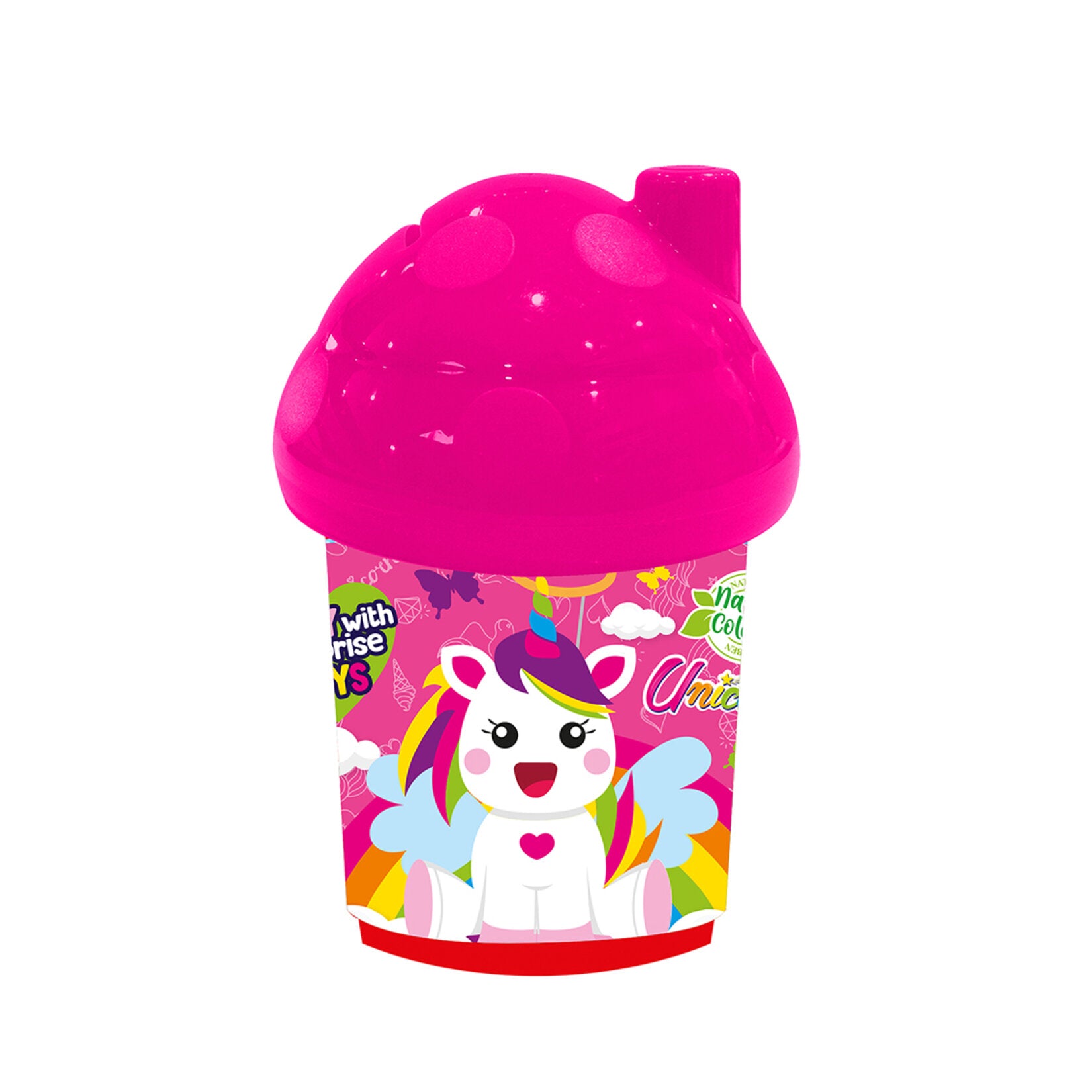 Bring a touch of magic to snack time with the Lolliboni Unicorn Mushroom Bank with Lollipop.