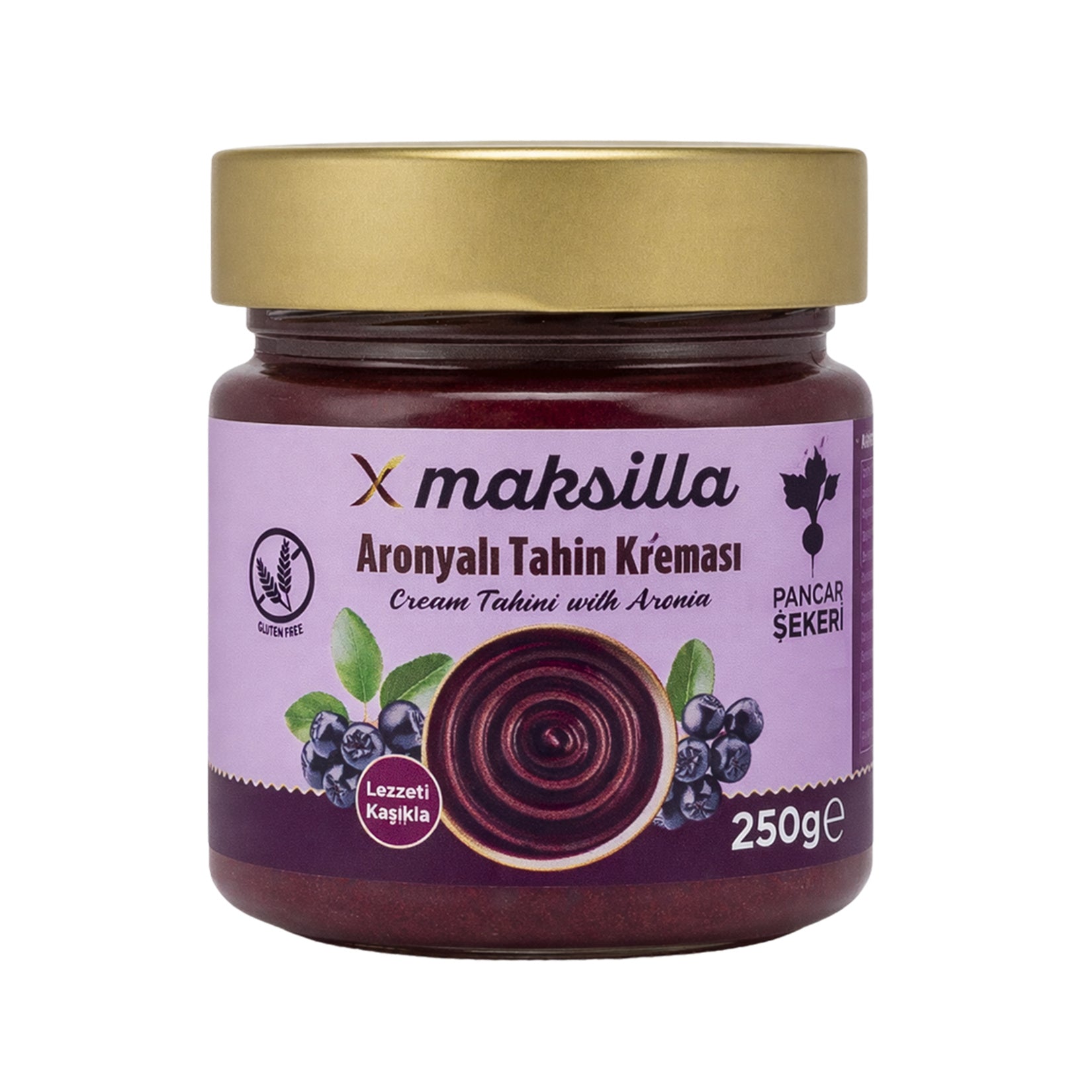 Maksilla Aronya Tahini Spread brings together the rich, nutty taste of premium tahini with the fruity tang of aronia berries for a unique and satisfying breakfast experience.