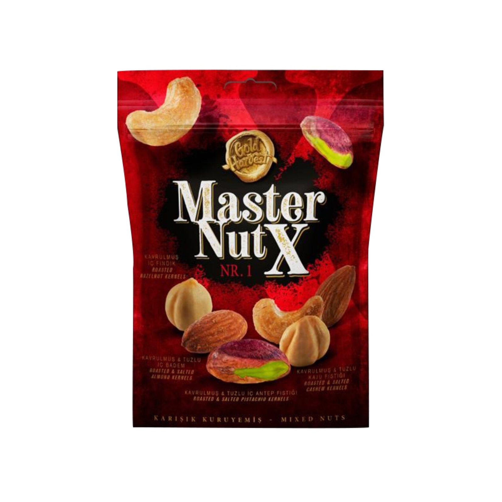 Enjoy a premium blend of roasted and salted nuts with Master Nut Mixed Nuts.
