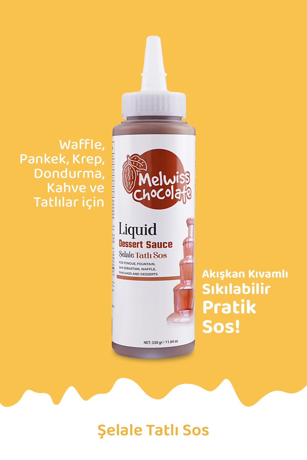 Take your desserts to the next level with Melwiss Chocolate Fondue Selale Dessert Sauce.