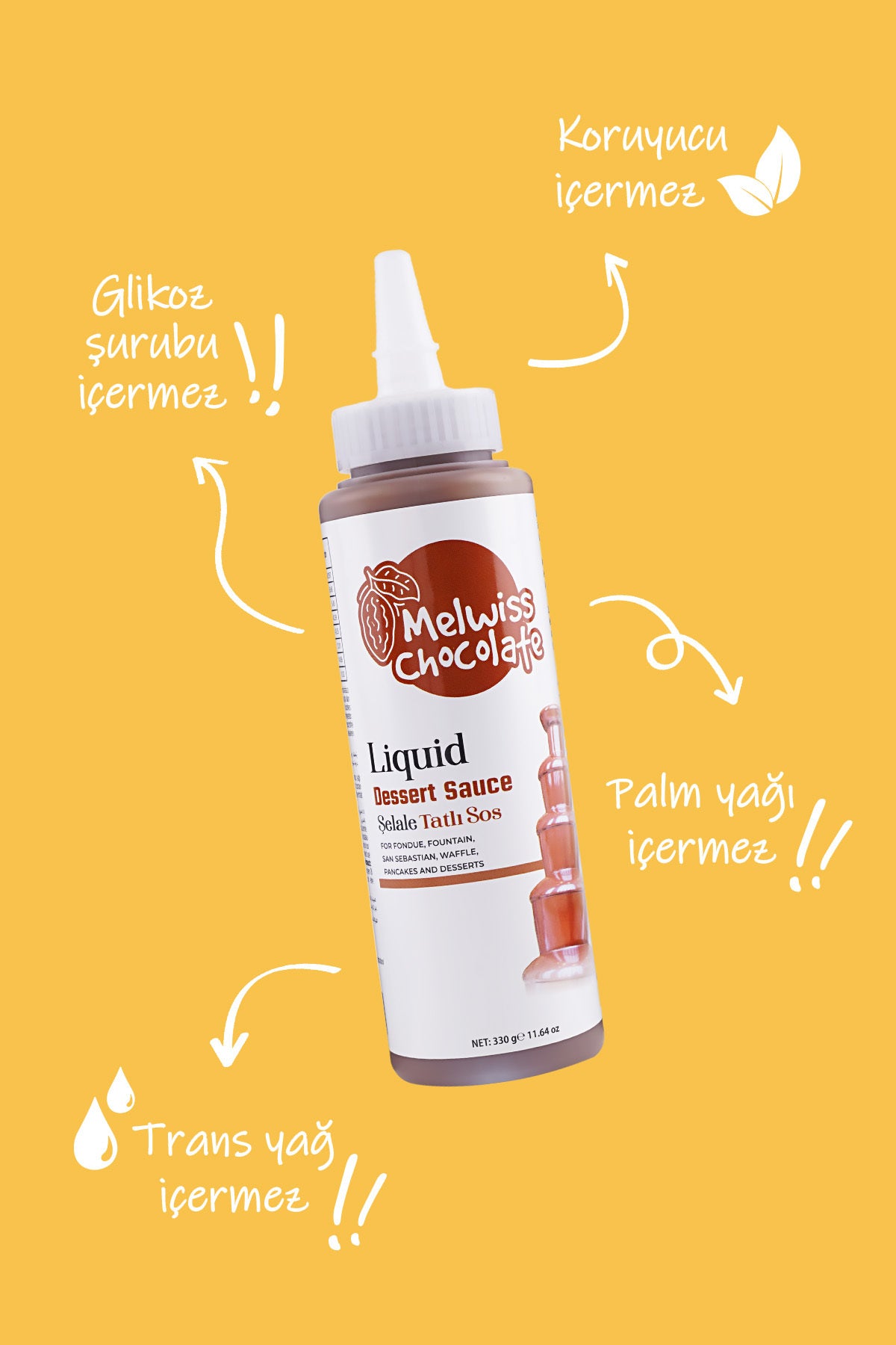 Take your desserts to the next level with Melwiss Chocolate Fondue Selale Dessert Sauce.
