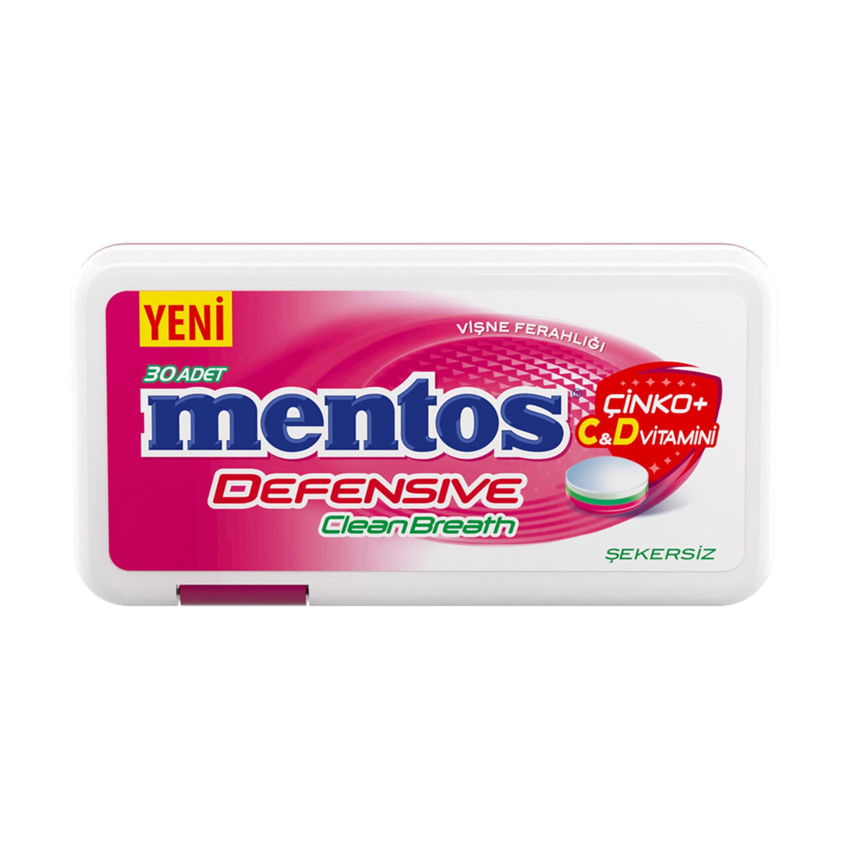 Experience a refreshing burst of flavor with Mentos Clean Breath Defensive Cherry Candy.