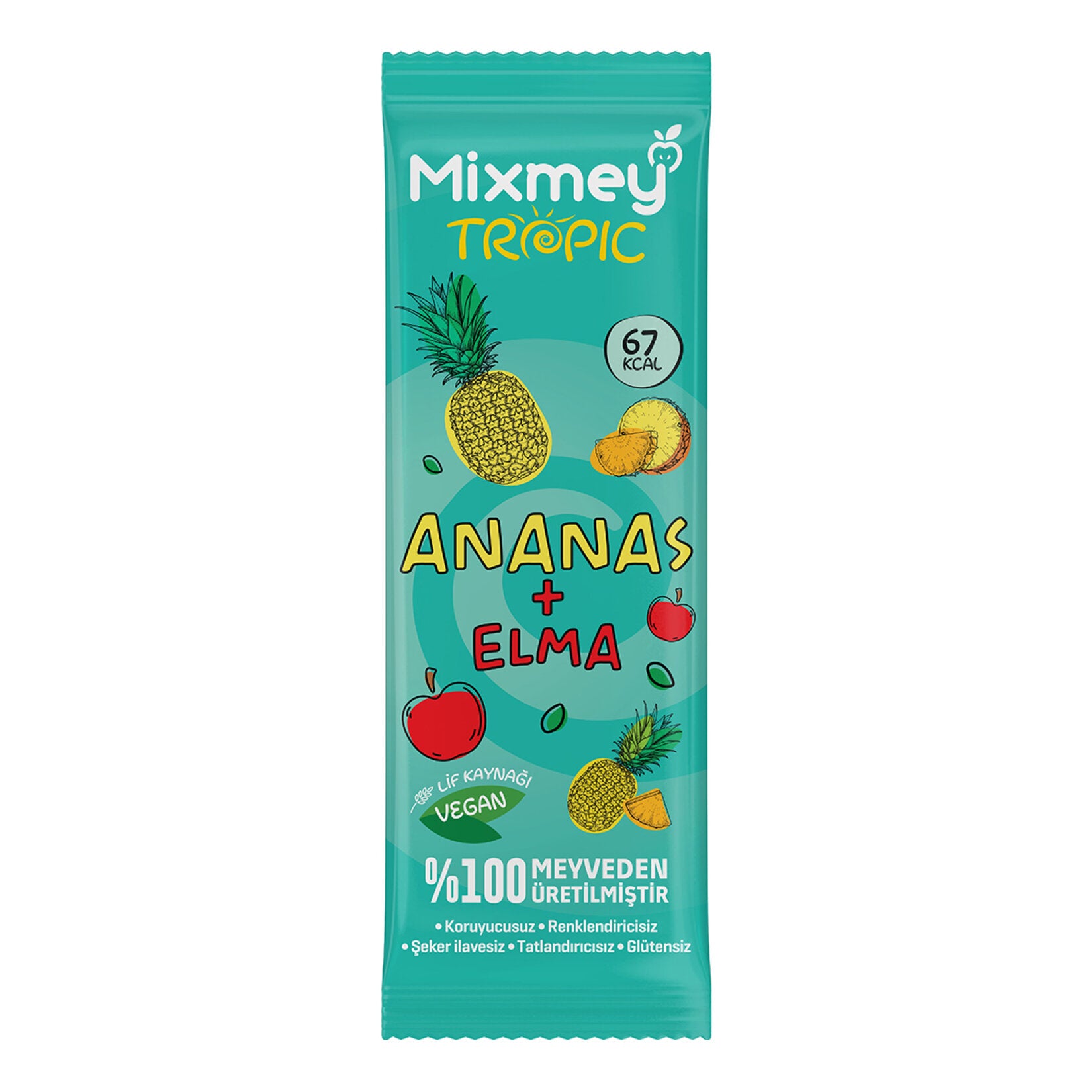 Enjoy the tropical fusion of apples and pineapples in the Mixmey Apple and Pineapple Tropic Fruit Bar.