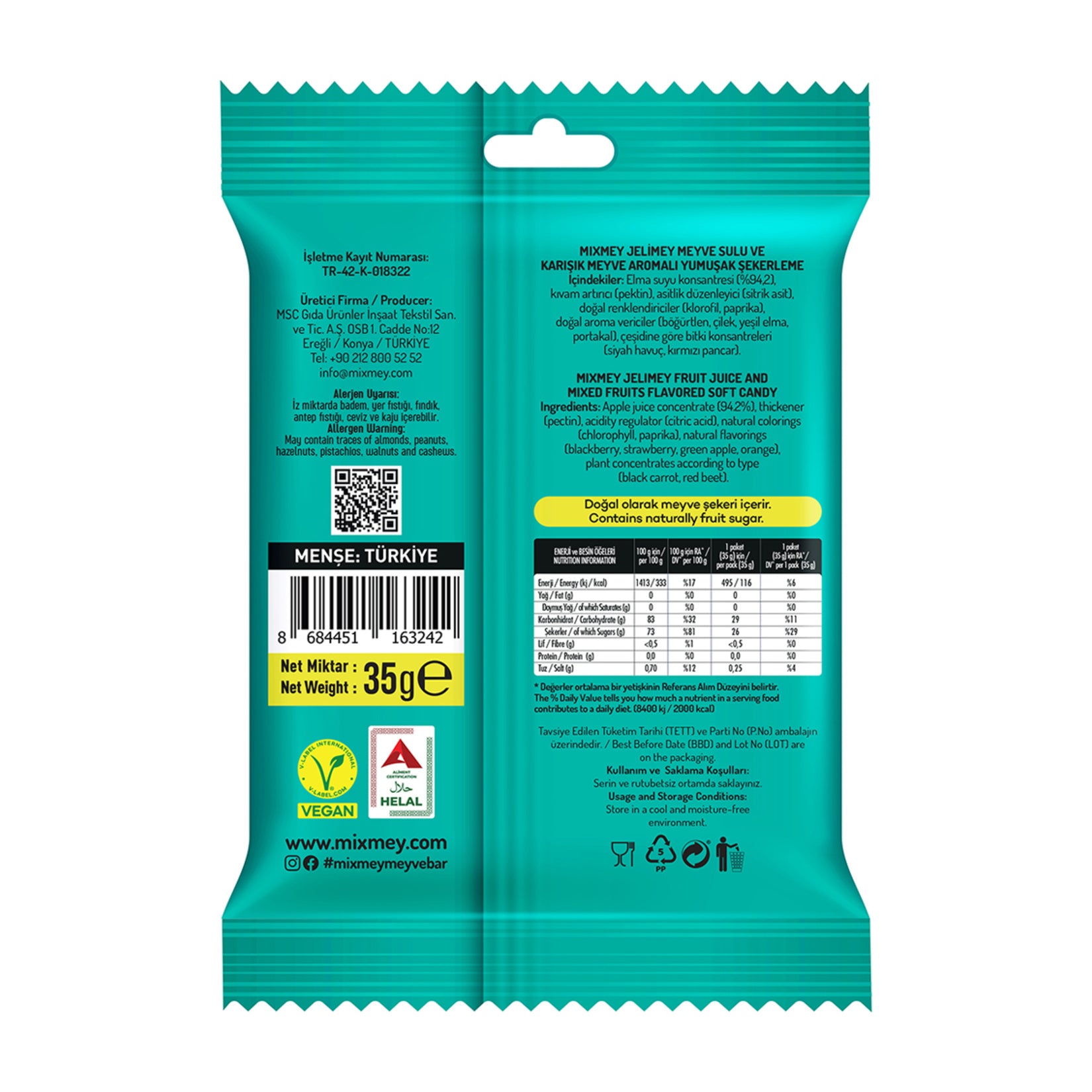 Mixmey Jelimey Classic Fruit Gummy brings the vibrant flavors of real fruit into a soft, chewy treat