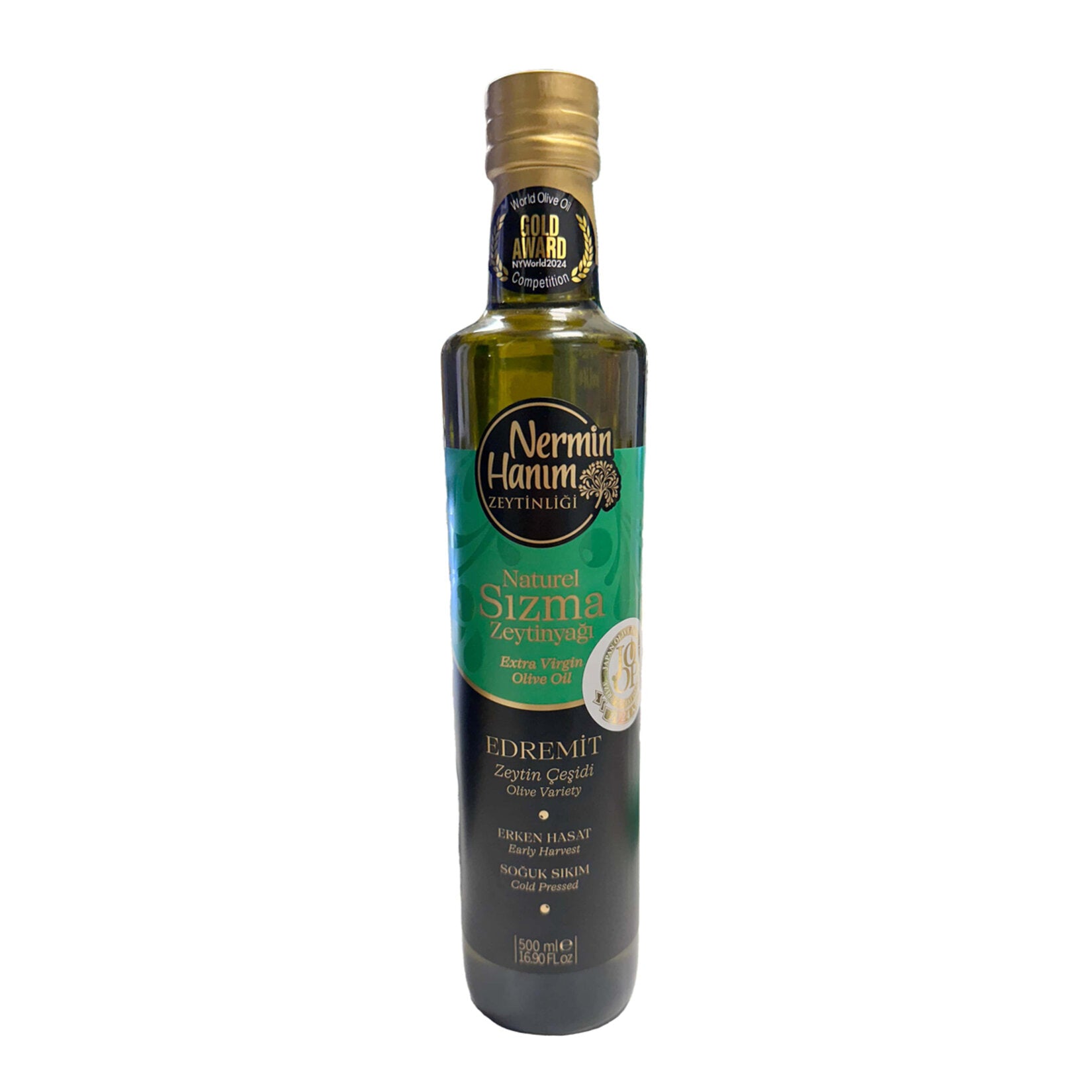 Experience the rich, smooth taste of Nermin Hanım Zeytinliği Early Harvest Cold Press Olive Oil, crafted with care in Türkiye.