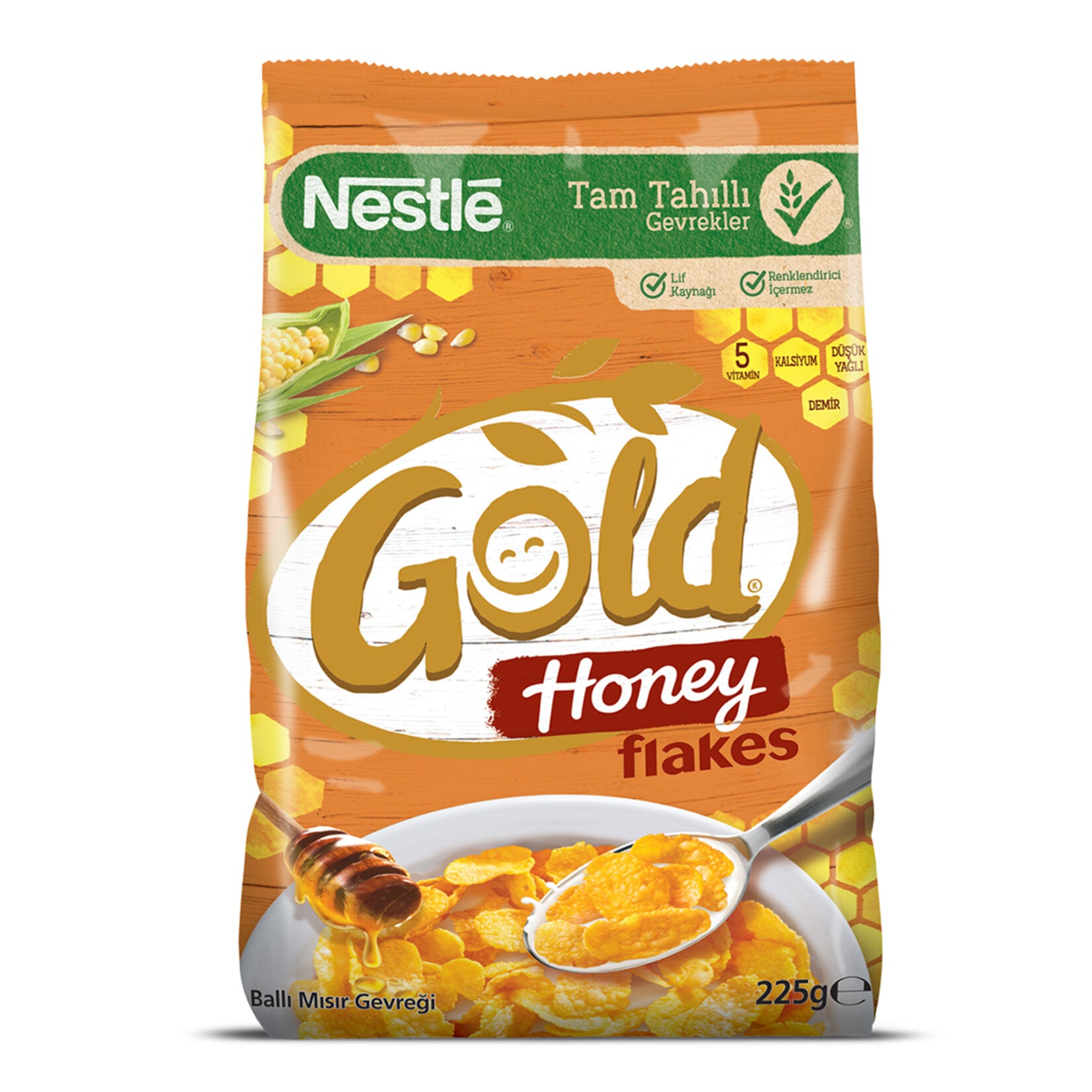 Start your morning with the golden crunch of Nestle Gold Honey Flakes Honey Corn Cereal.